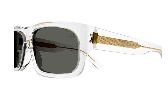 Dunhill DU0033S 003 Crystal Grey Oversized Square Sunglasses for Men - UV Protection, Polarized Lenses - Perfect for Driving, Beach & Outdoor Activities