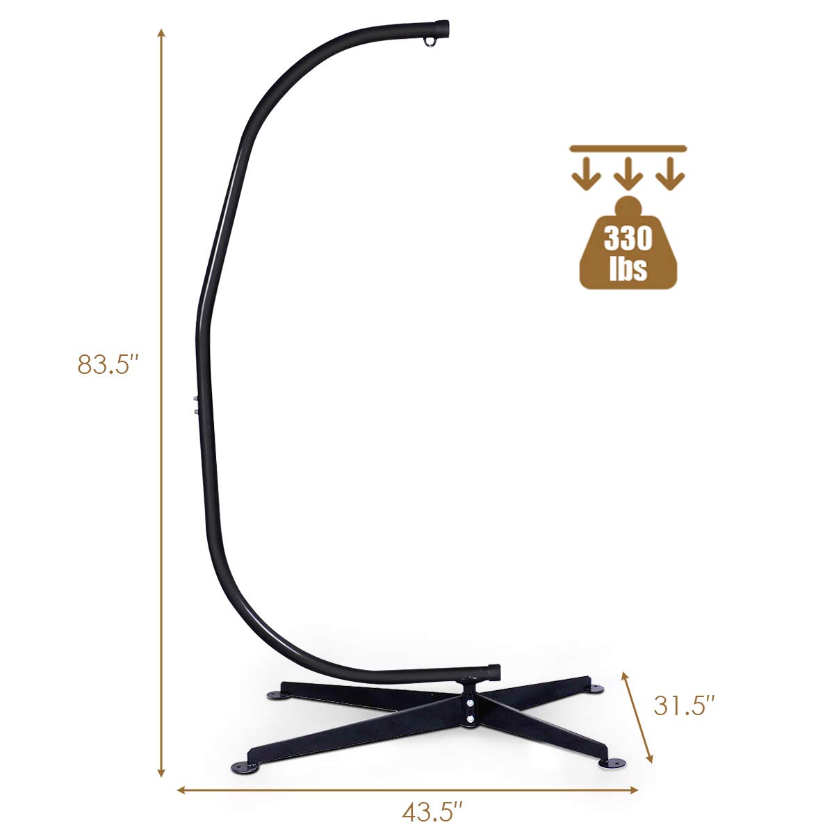 RELAX4LIFE Heavy Duty Portable Hammock Stand - Detachable C-Shaped Stand for Hanging Hammocks, Porch Swings & Outdoor Chairs | Indoor & Outdoor Use for Backyard, Patio, Camping & Relaxation