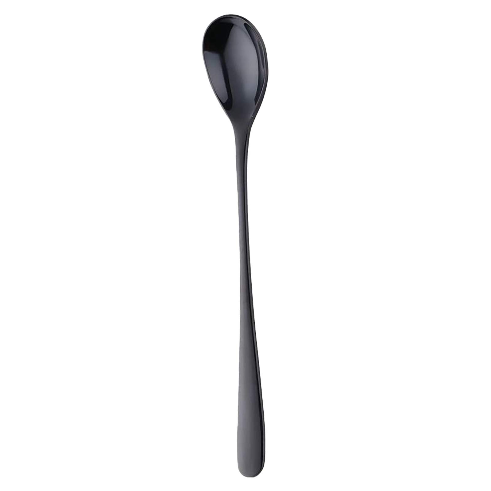 Long Handle Mixing Spoon - Cold Scoop for Drinks, Ice Coffee, Cream - Kitchen, Dining & Bar Utensil - Perfect for 2-4 Person Small Dining Table Set - Ideal for Cocktail Making, Coffee Brewing & Dessert Serving