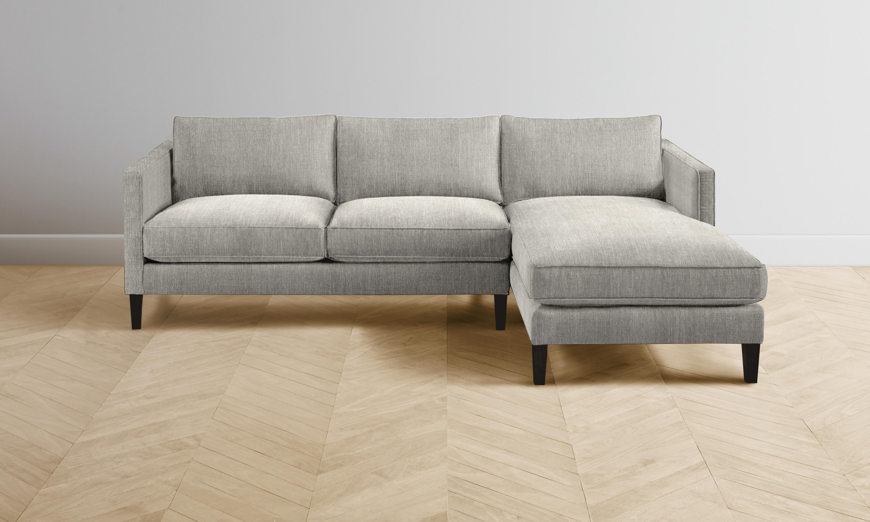 The Crosby Sectional Sofa - Performance Tweed Oatmeal Fabric, Modern Living Room Furniture for Comfortable Home & Office Seating