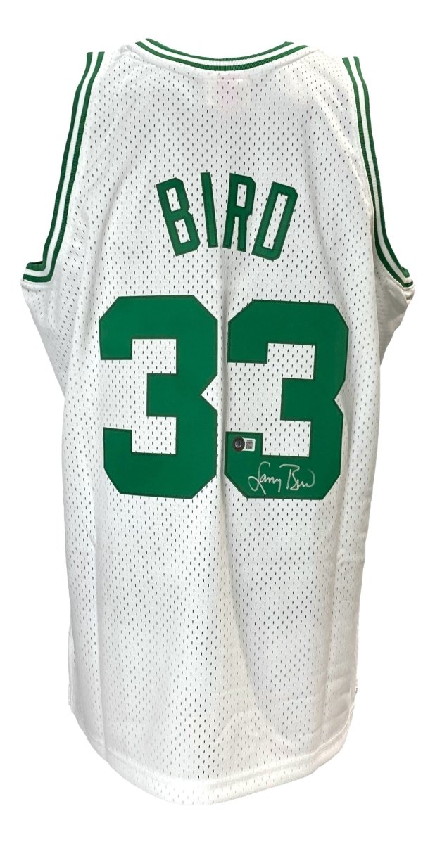 Larry Bird Autographed Boston Celtics White Mitchell & Ness Hardwood Classics Swingman Jersey - Authentic NBA Memorabilia for Collectors and Fans - Perfect for Sports Memorabilia Display, Gifts, and Game Day Outfits