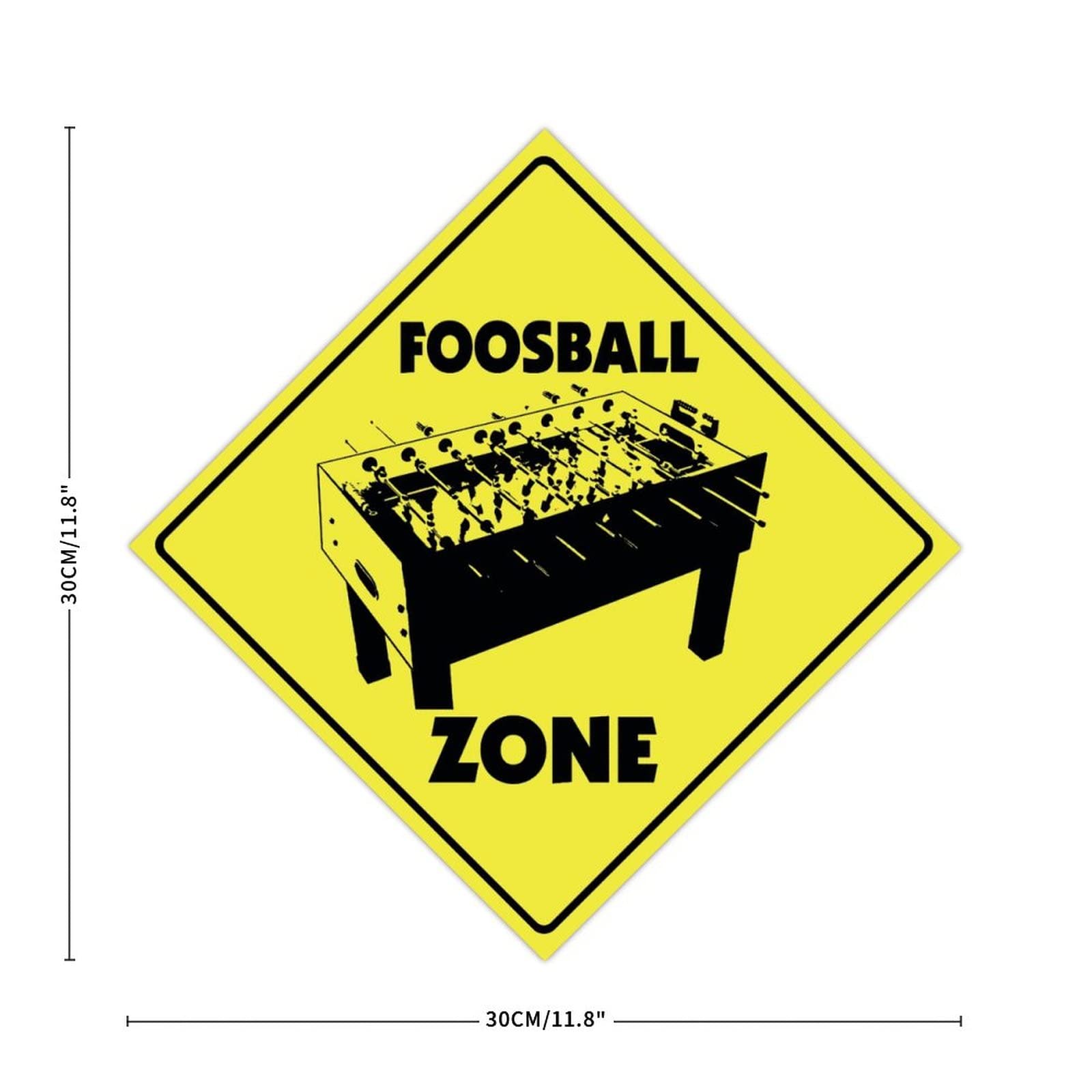 Foosball Zone Warning Sign - Game Room Decor, Table Soccer Gift, Indoor & Outdoor Wall Art - Perfect for Man Cave, Basement, Sports Bar & Home Decor