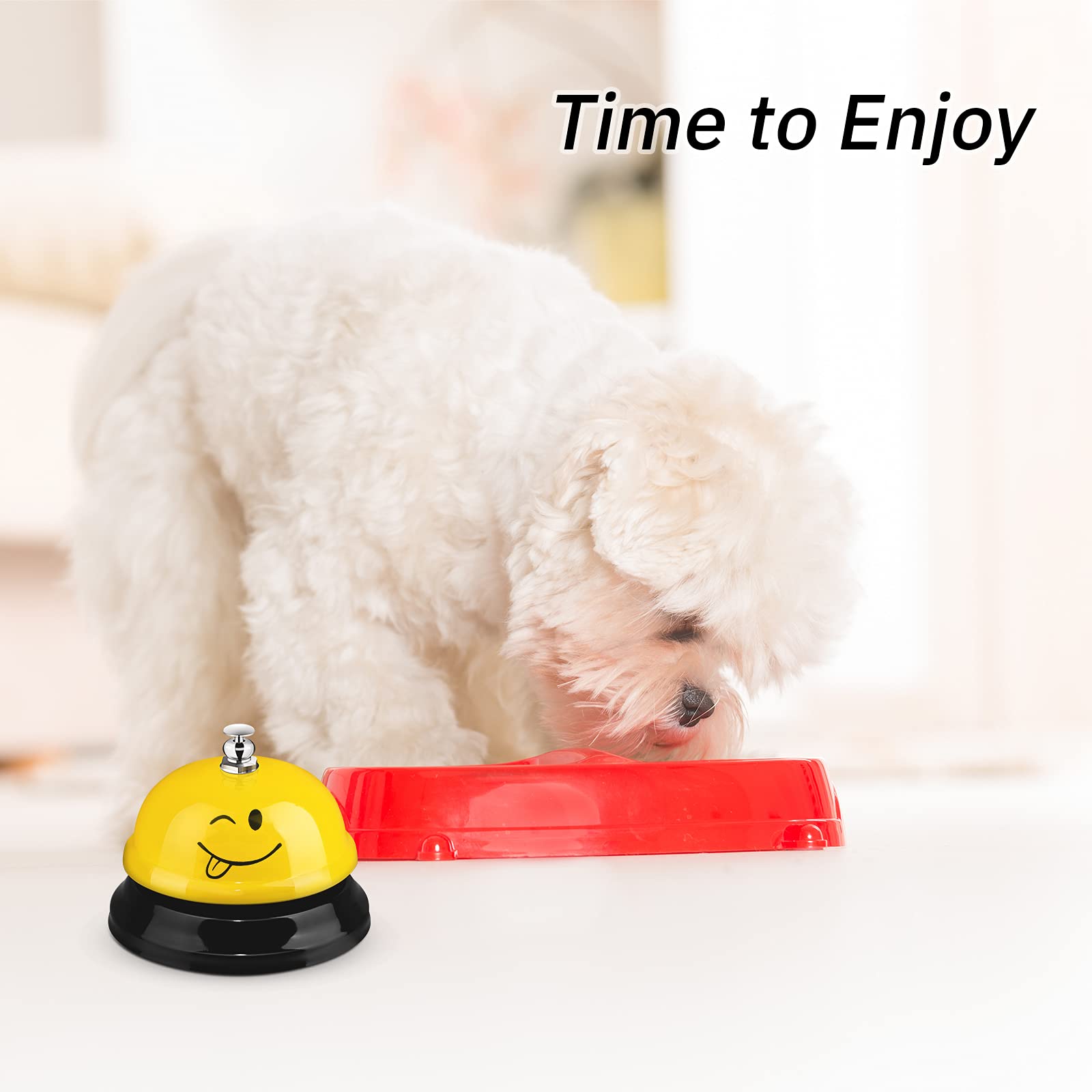 3 Pack Funny Smile Face Metal Call Bells - Desk Service Bell for Kitchen, Hotel, Restaurant & Classroom - Yellow (Ideal for Customer Service, Events & Home Use)