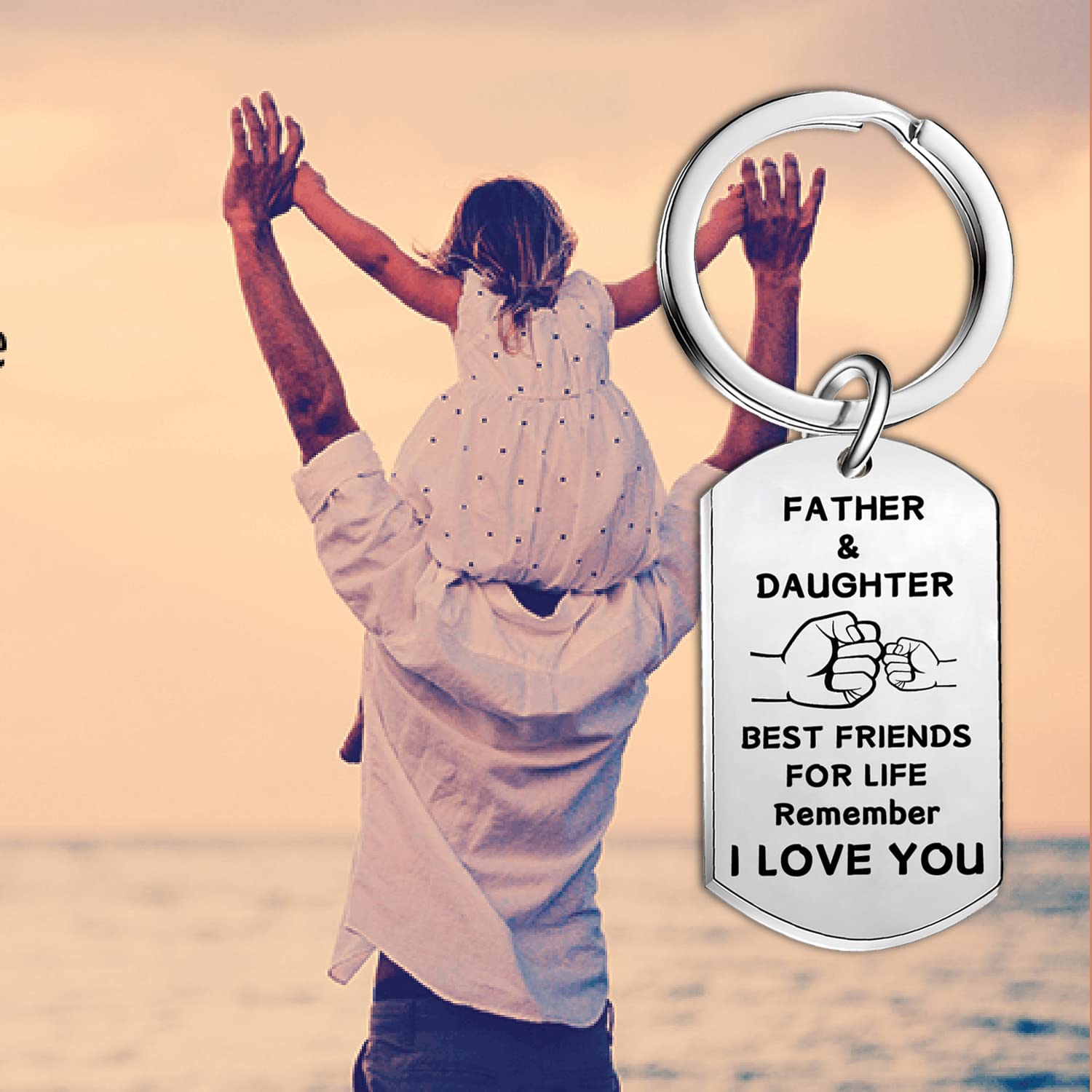 Personalized Father's Day Keychain Gift for Dad - Birthday Present from Daughter or Son - Engraved Dad Keychain for Christmas, Anniversary & Special Occasions | Perfect for Everyday Carry, Travel & Sentimental Keepsakes