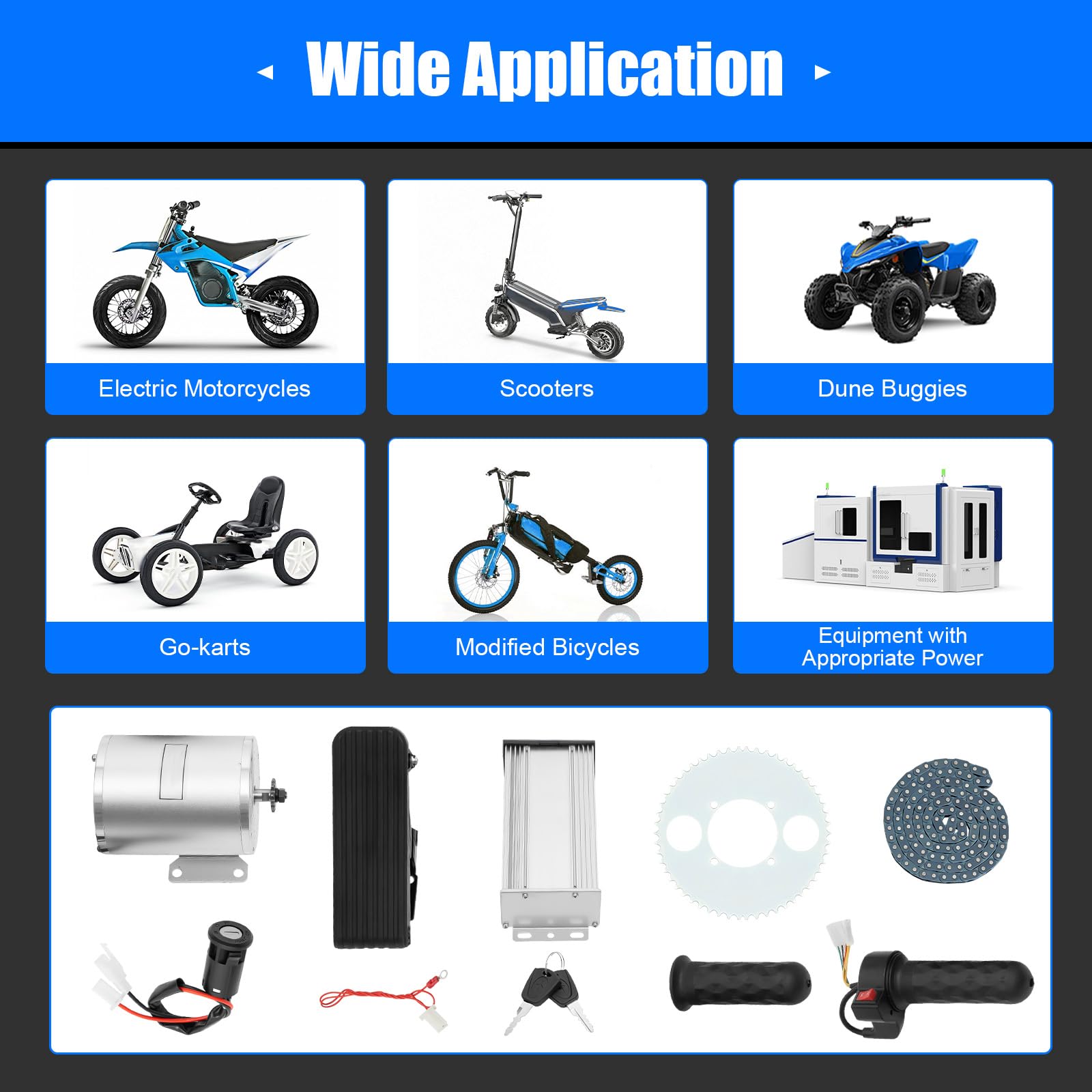 3000W Brushless Motor Kit - High Speed 6000RPM Electric Bike & Scooter Conversion Kit with Speed Controller & Throttle - DIY Motorcycle Conversion for E-Bike, Electric Scooter & More - Perfect for Commuting, Off-Road Adventures & Urban Transportation