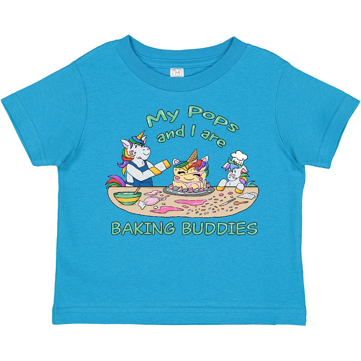 Inktastic My Pops and I are Baking Buddies Toddler T-Shirt - Cute Father & Son Matching Baking Outfit for Toddlers - Perfect for Baking Activities, Family Bonding & Special Occasions