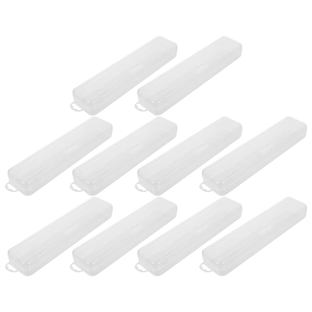EXCEART Clear Travel Toothbrush Case - Portable PP Clamshell Box for Electric & Manual Toothbrushes, Flatware, and Cutlery - Ideal for Camping, Air Travel, and Daily Storage