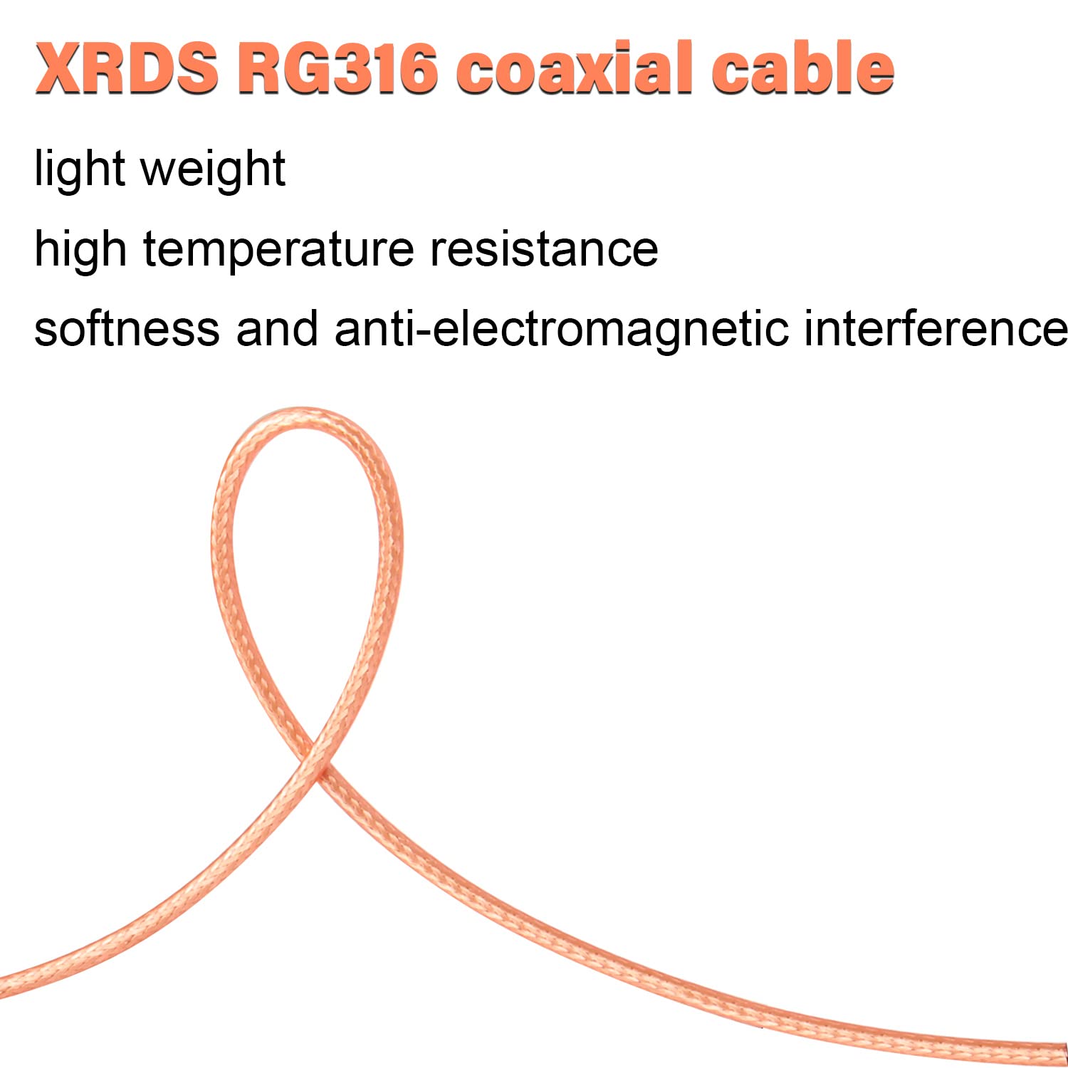 XRDS 6FT RF BNC Cable - 50 Ohm BNC Male to Male RG316 Coaxial Cable for Antenna Scanners, Handheld Ham Radios, CB Radios, and Wireless Communication Equipment - Durable & Flexible for Indoor/Outdoor Use