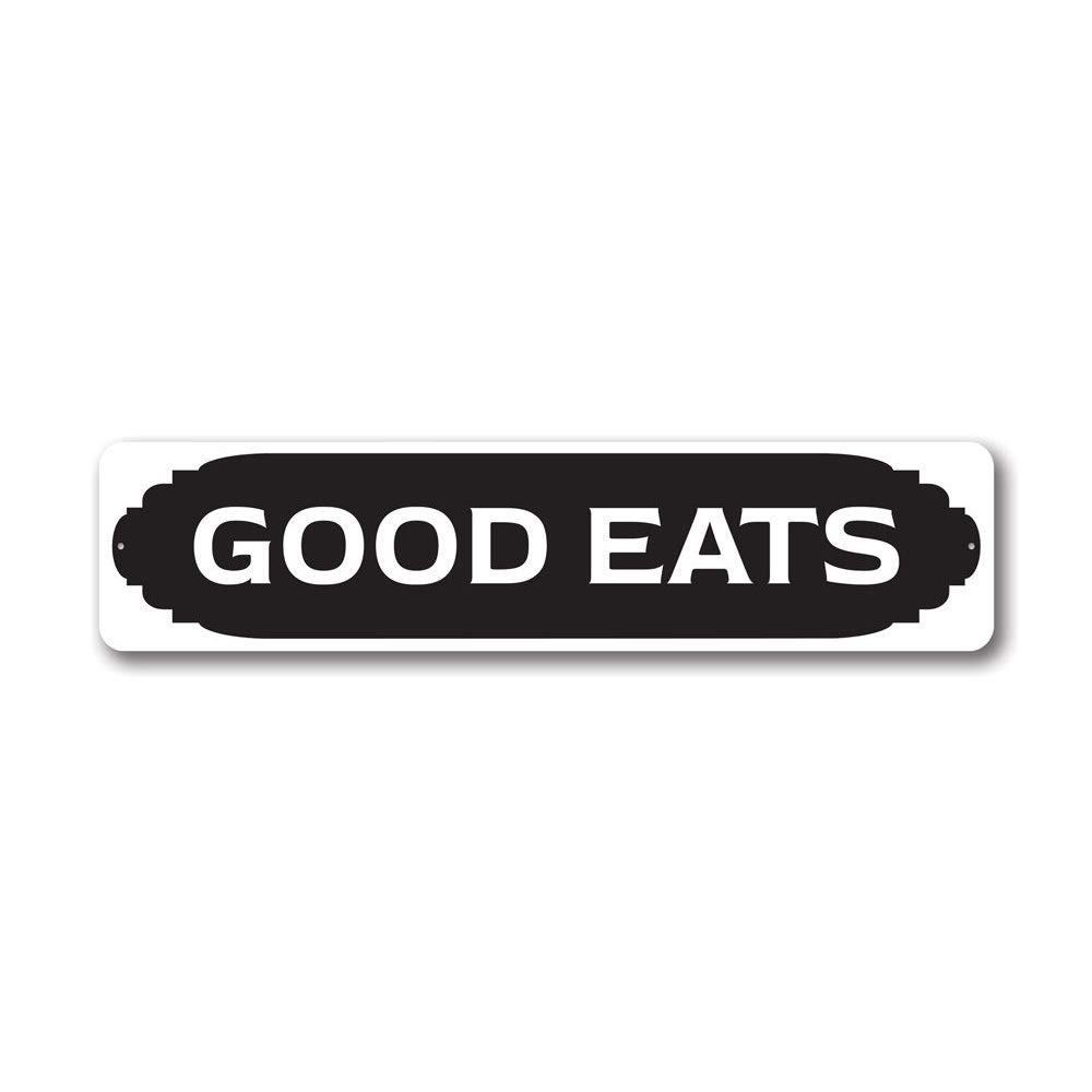 Good Eats Kitchen Aluminum Sign - 6x24 Inch Wall Decor for Home & Cafe