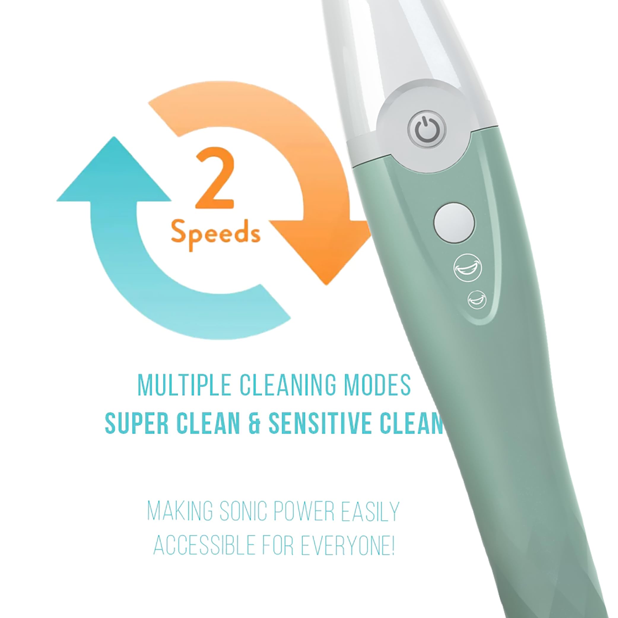 TAO Clean UV Sanitizing Sonic Electric Toothbrush with Cleaning Station - 2 Speed Settings, Seaglass Green | Professional Dental Care for Home & Travel Use
