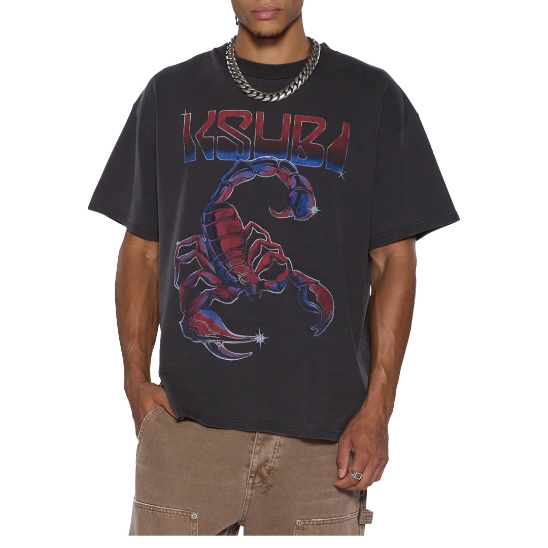 VENOM EKCESS Short Sleeve T-Shirt for Men - Faded Black Cotton Tee - Streetwear & Casual Wear - Perfect for Gym, Outdoors & Everyday Use