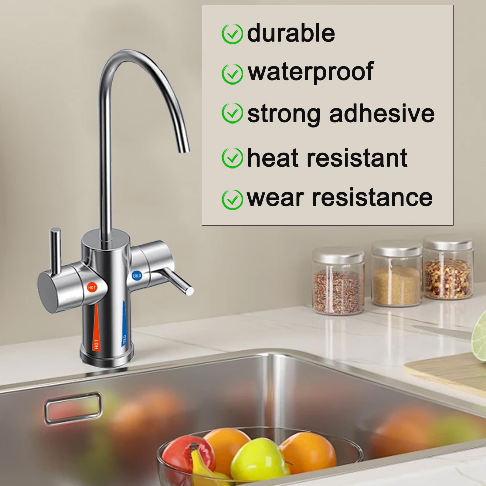 80 Pcs Waterproof Hot and Cold Faucet Stickers - Bathroom & Kitchen Temperature Indicator Labels for Sink, Hotel, School, Restaurant (Durable Adhesive for Easy Identification) - Perfect for Home, Office, and Commercial Use