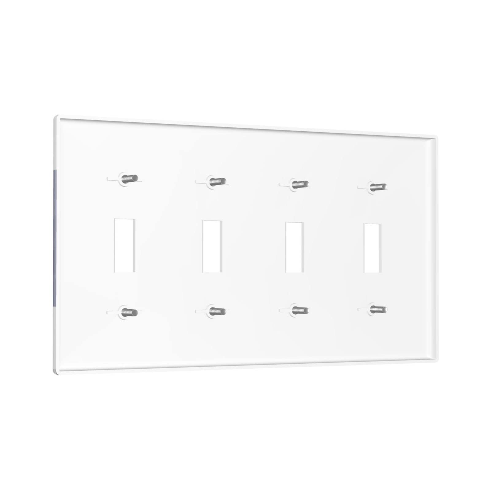Abstract Blue Gray 4-Gang Toggle Light Switch Cover - Decorative Wall Plate for Home & Office - Funny Light Switch Faceplate (4.5 x 8.0 Inch) - Perfect for Living Room, Bedroom, Kitchen & Commercial Spaces