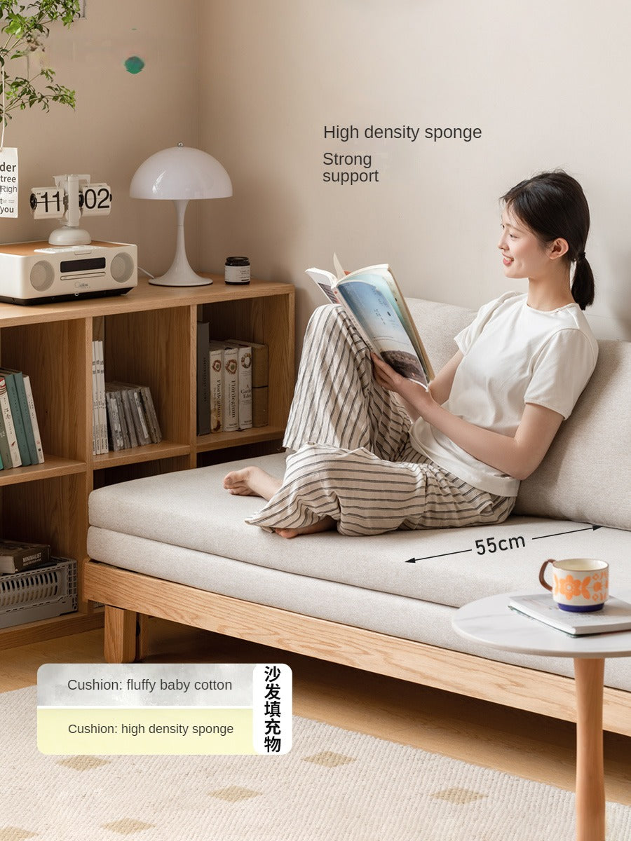 Solid Oak & Beech Wood Sofa Bed - Convertible Sleeper Sofa for Small Spaces, Guest Room & Living Room Furniture - Durable & Stylish Modern Design