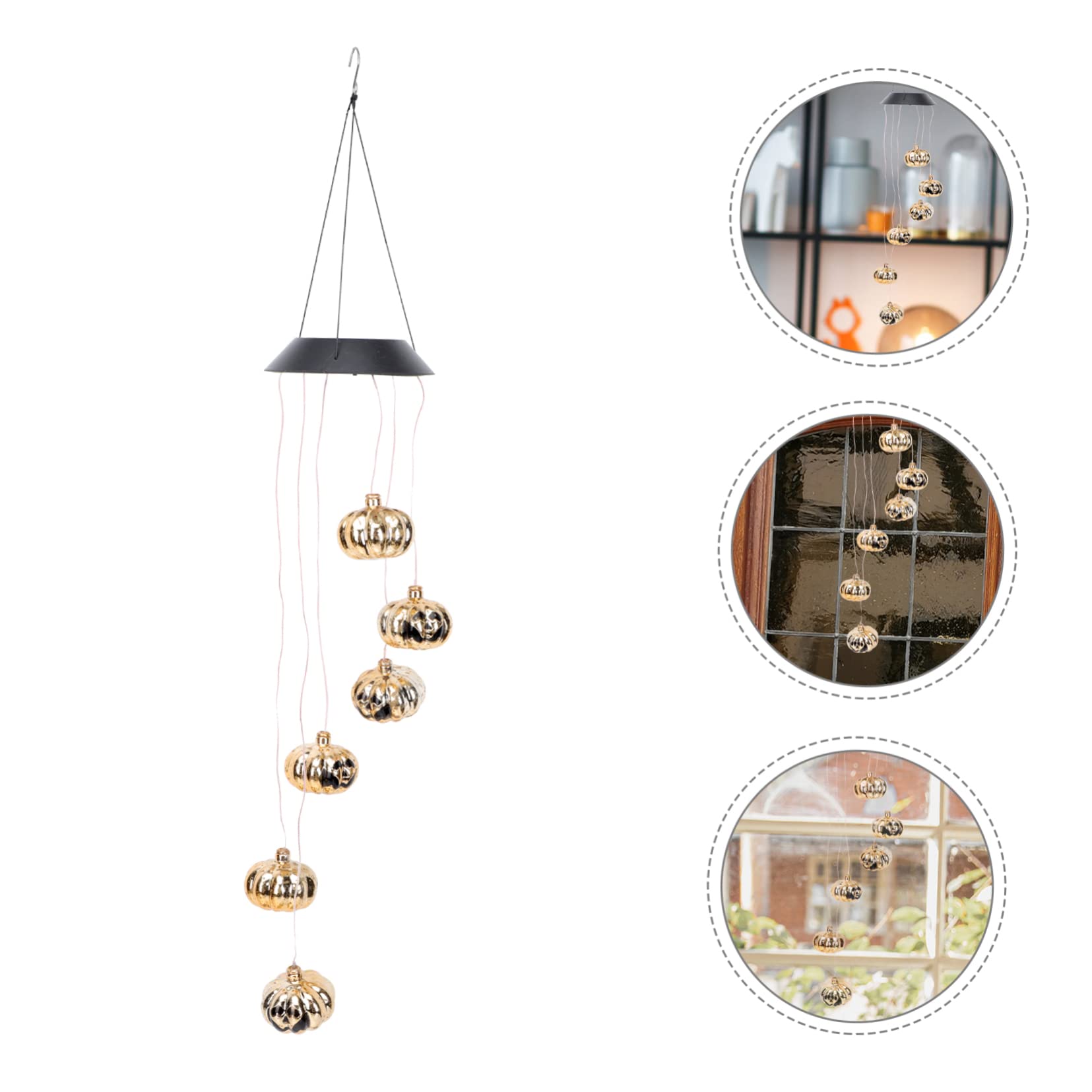 Solar-Powered Halloween Wind Chimes with LED Lights - Outdoor Decor for Garden, Patio & Halloween Party Decorations