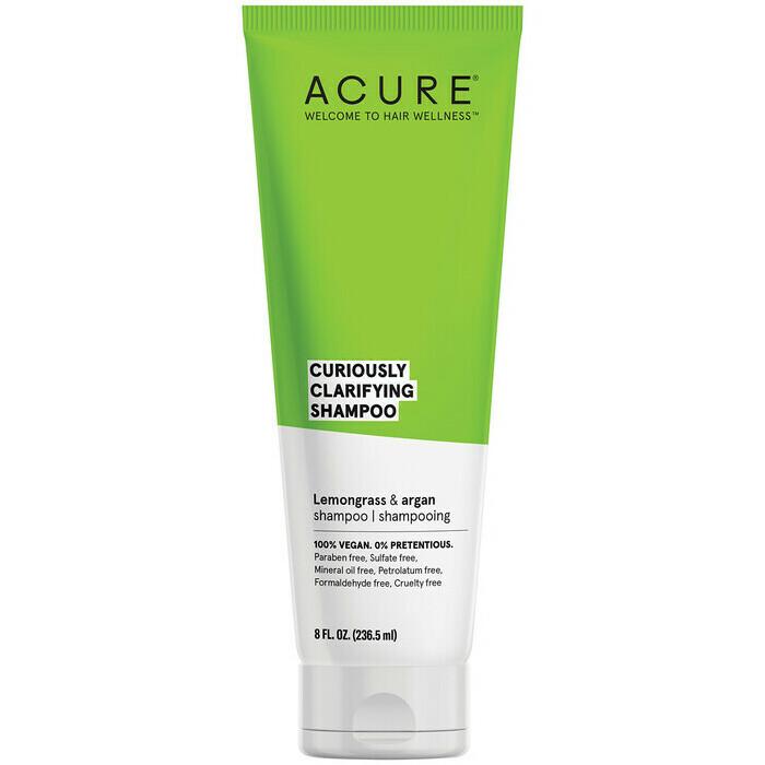 Acure Curiously Clarifying Shampoo with Lemongrass - Sulfate-Free & Vegan Hair Cleanser for Oily Scalp & Dandruff Control - Refreshing Daily Use for Men & Women