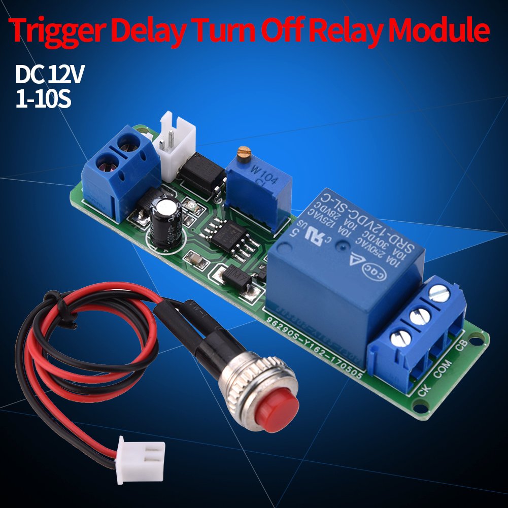 12V DC Adjustable Time Delay Relay Module - 1-10 Second Timer Switch for Turn Off Control | Perfect for Home Automation, DIY Projects, and Industrial Equipment