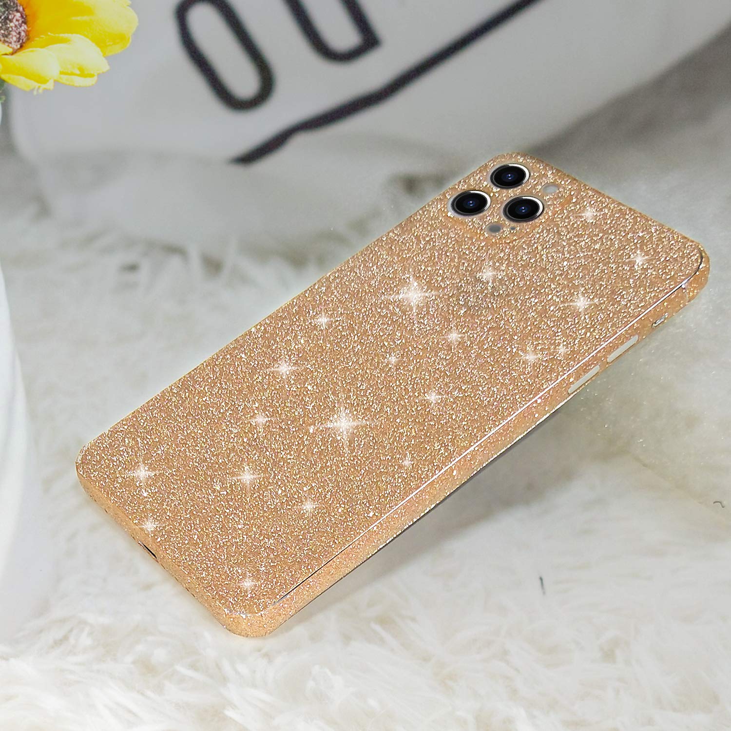 **Omio Glitter Skin Sticker for iPhone 12 Pro - Ultra Thin Sparkle Bling Diamond Full Body Wrap, Precise Fit, Dustproof, Anti-Fingerprint & Scratch-Resistant | Perfect for Daily Use, Parties & Gifting**