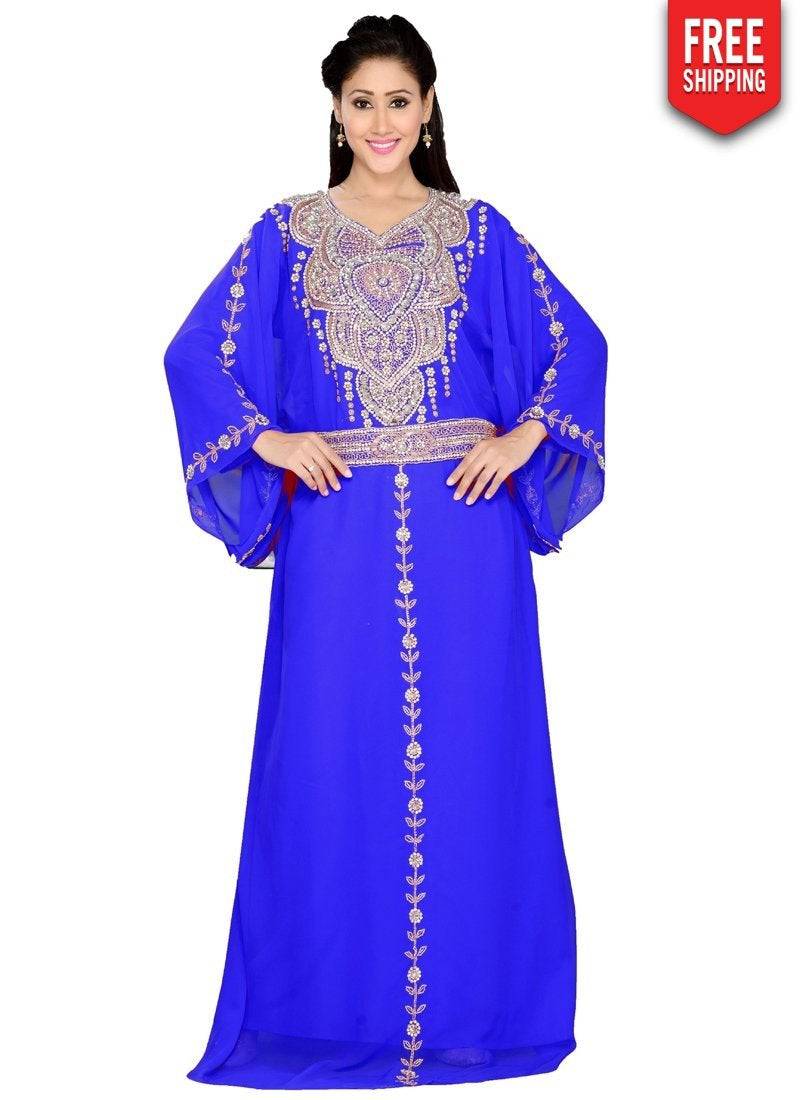 Elegant A-Line Kaftan Dress - Bright Flowy Summer Maxi Dress for Women | Beach Cover Up, Resort Wear, and Boho Chic Outfit