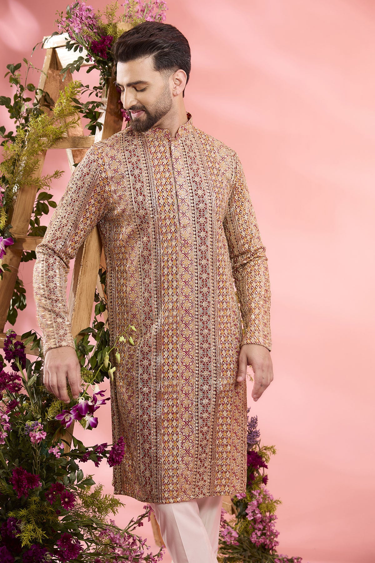 Stylish Multi-Colored Georgette Zari Embroidered Kurta for Women - Perfect for Festivals, Weddings & Ethnic Occasions
