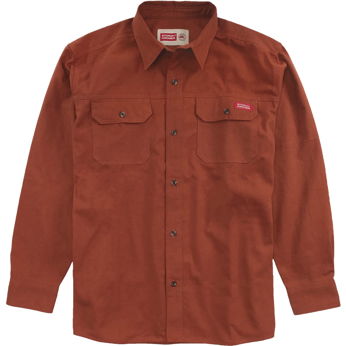 Stormy Kromer Men's Twill Shirt - Long Sleeve Button Down Cotton Shirt in Redwood | Casual & Outdoor Wear for Hiking, Camping & Everyday Style