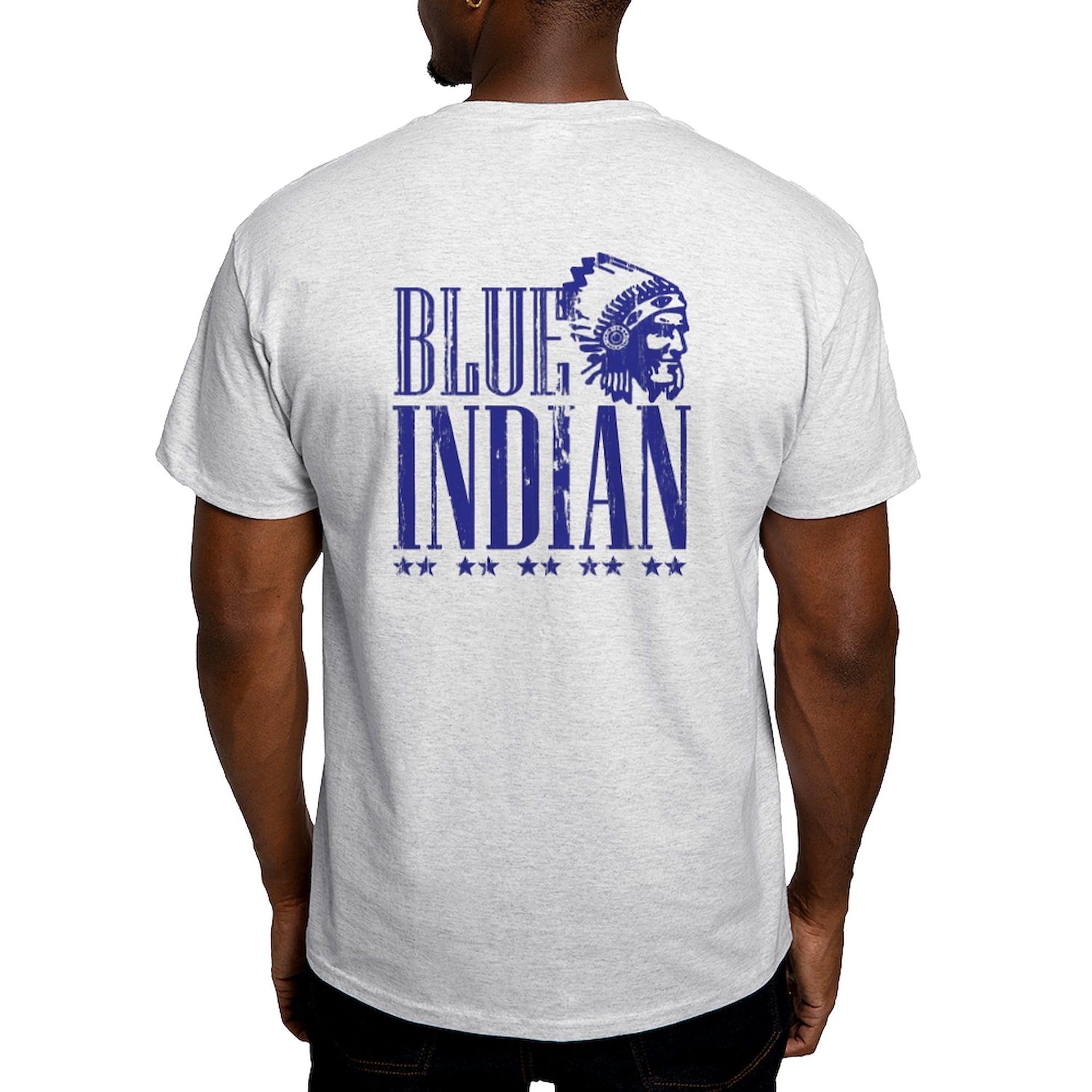 Vintage Blue Indian Head Dress Graphic T-Shirt for Men - 100% Cotton Lightweight Classic Tee | Casual Wear, Festival Outfit, Retro Style