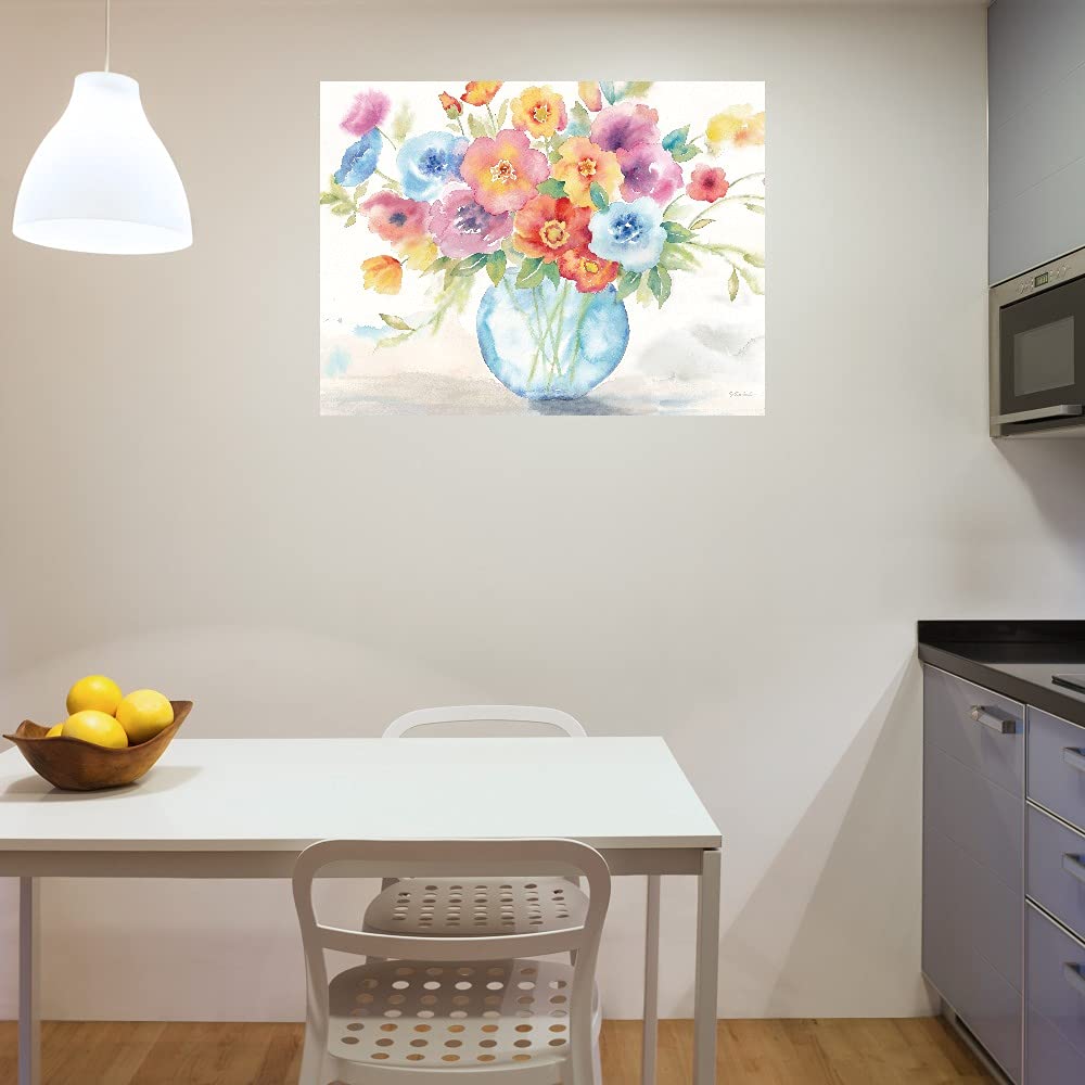 Vibrant Poppies Floral Canvas Wall Art - Hand-Painted by Artist Cynthia Coulter - 32x24 Inch Framed Ready-to-Hang Painting for Living Room, Bedroom, Office Decor - Perfect Gift for Housewarming & Home Decoration