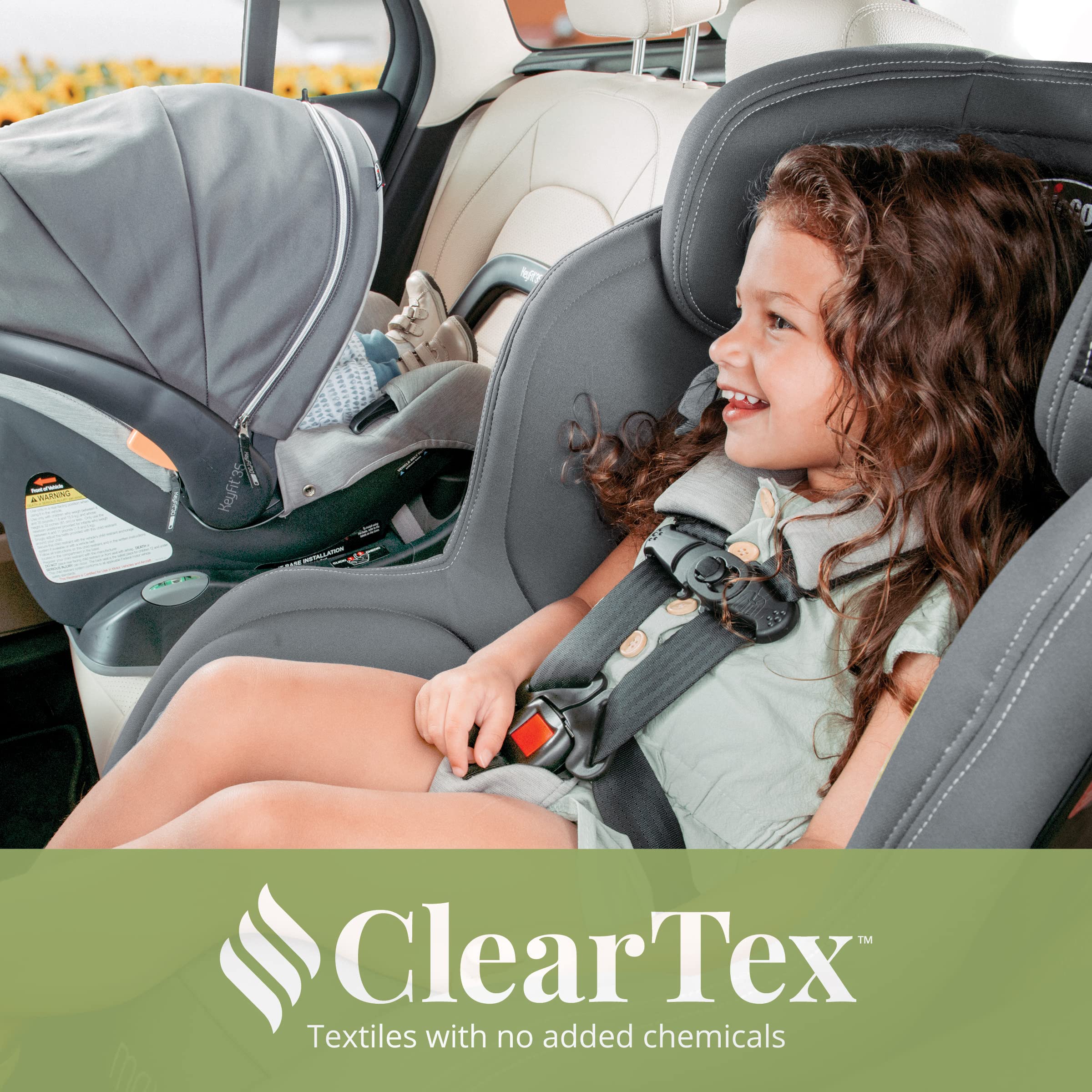 Chicco NextFit Max ClearTex Convertible Car Seat – Rear-Facing for Infants 5-40 lbs & Forward-Facing for Toddlers 22-65 lbs | Safe & Comfortable Baby Travel Gear | Cove/Grey | Perfect for Road Trips, Daily Commutes & Airplane Travel
