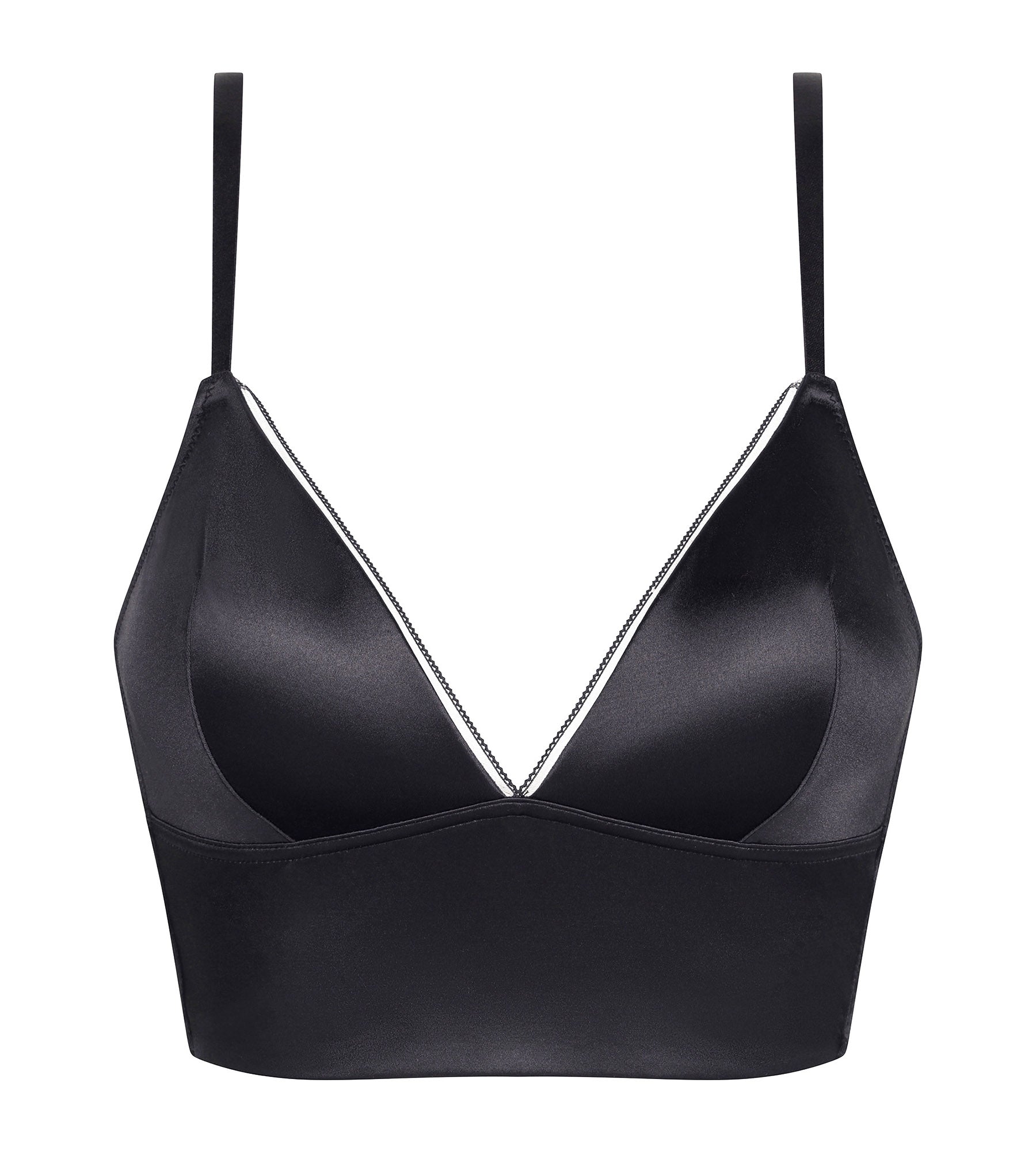 Satin Triangle Bralette - Soft Microfiber Wireless Bra for Women - Comfortable Everyday Wear in Grey Dim Chéri - Perfect for Yoga, Lounge & Sleep