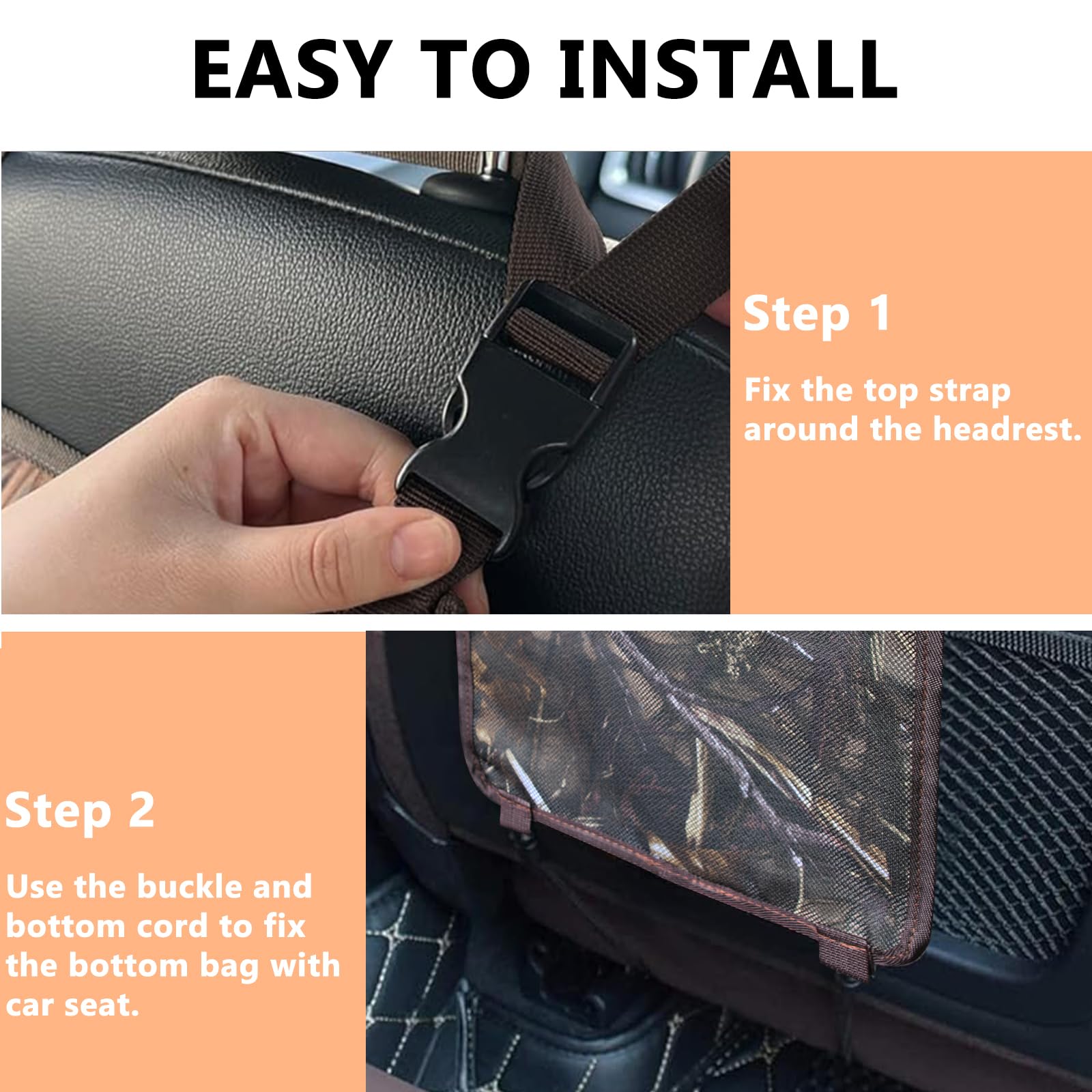 2 Pack Tactical Seat Back Gun Racks for Trucks - Molle Panel Compatible Hunting Rifle & Shotgun Holder - Durable Camo Car Gun Storage - Perfect Hunting Gear Accessory & Gift for Outdoorsmen (Great for Off-Road Adventures & Hunting Trips)