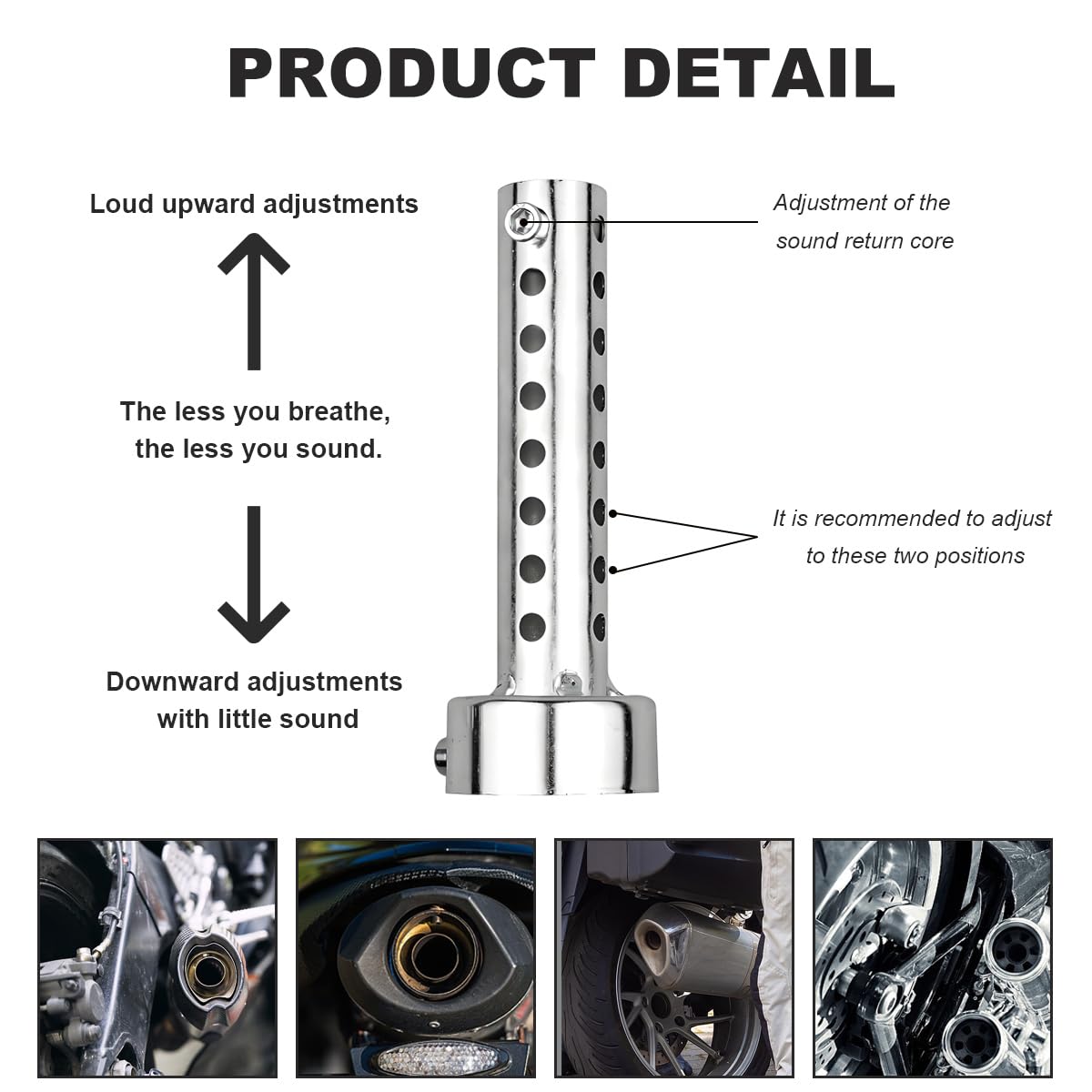 Stainless Steel Motorcycle Exhaust Muffler - 48mm Universal Fit for Enhanced Sound Performance