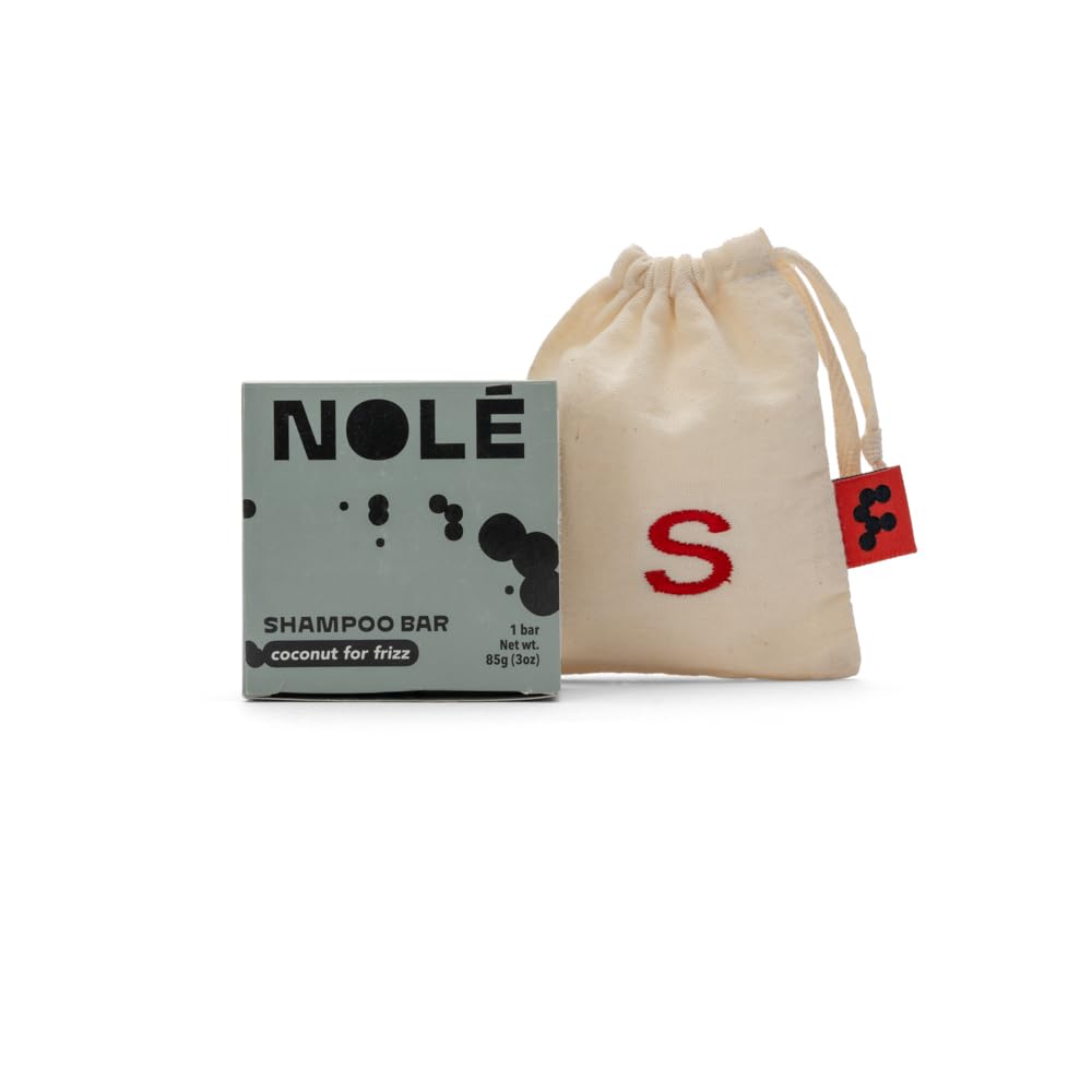 NOLE CARE Coconut Shampoo Bar with Batana Oil - 3 Oz Natural Hair Care + Rescue Bag - Sulfate Free, Vegan, Eco-Friendly for Travel & Camping