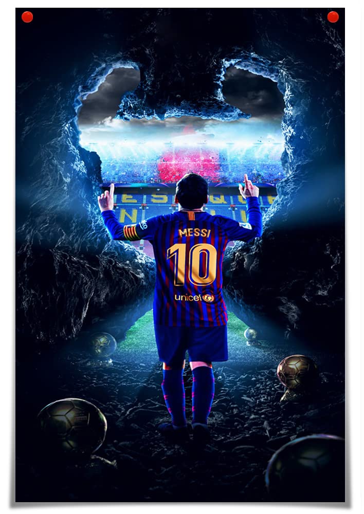 Lionel Messi Motivational Soccer Poster - Premium Canvas Wall Art for Boys Bedroom, Living Room & Sports Fans - Perfect Football Themed Decor & Gift for Soccer Lovers - Great for Game Rooms, Teen Bedrooms & Man Caves