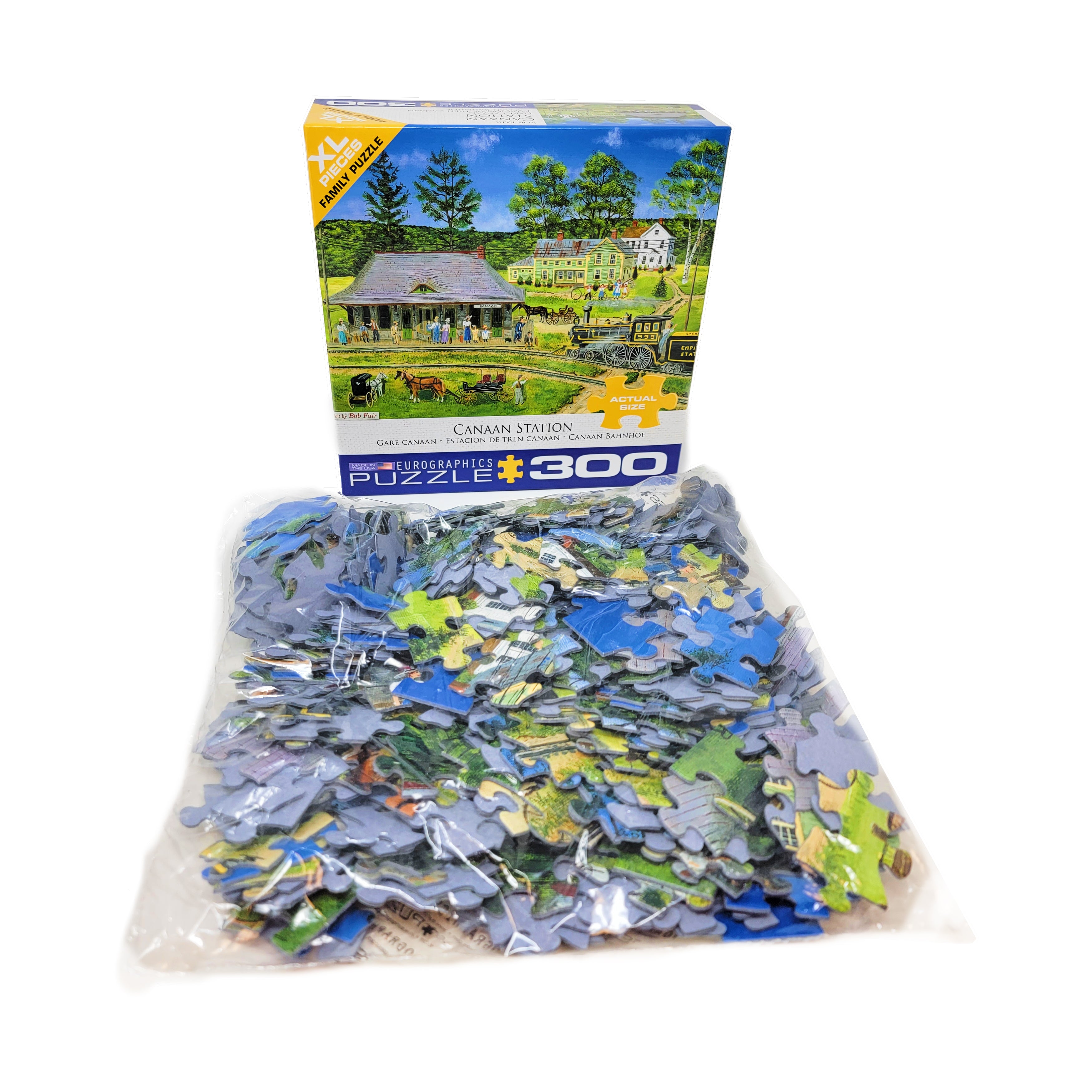 Bob Fair Canaan Station XL Jigsaw Puzzle 300 Pieces - Challenging Adult Puzzle for Relaxation & Home Decor