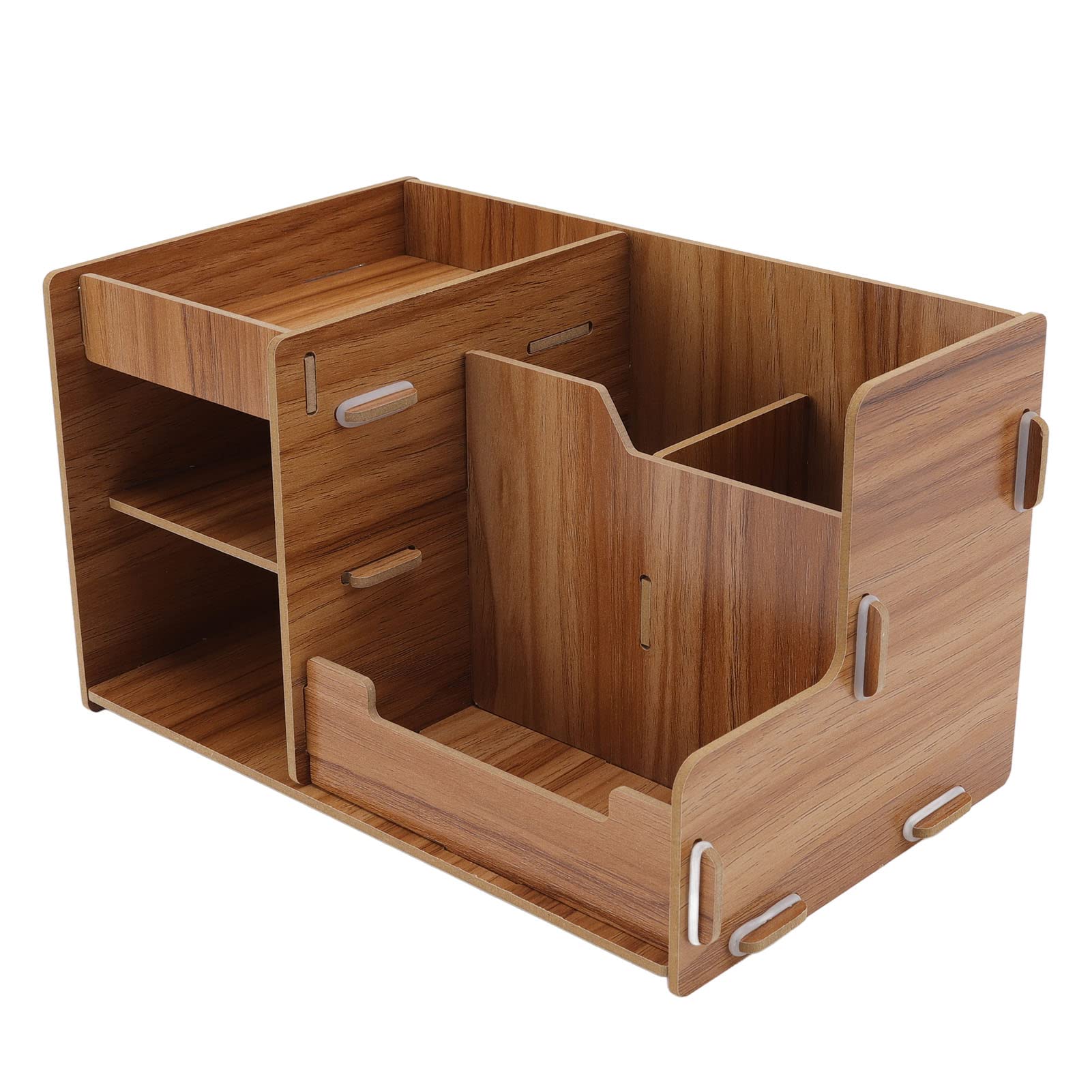 DIY Wooden Desk Organizer - Multi-Layer Space Saving Tabletop Storage Shelf for Home, Office & School - Perfect for Makeup Brushes, Pens, Office Supplies & Stationery Organization