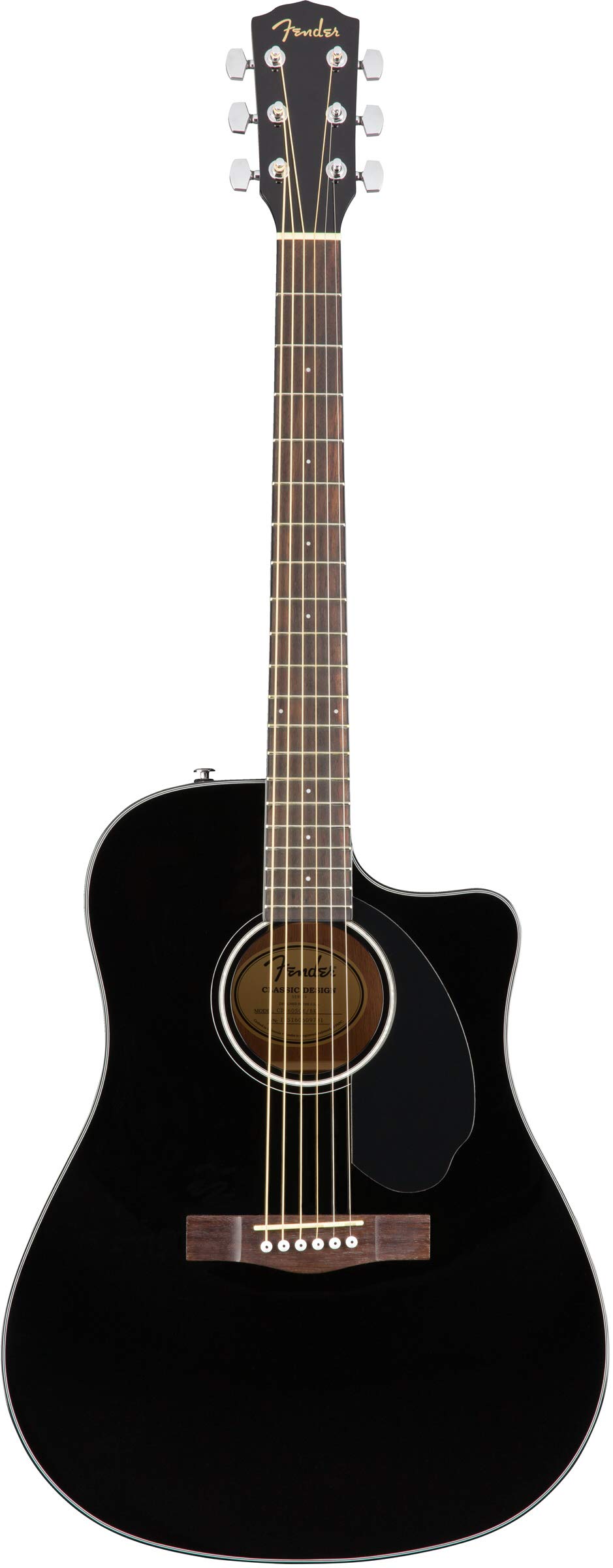 Fender CD-60SCE Solid Top Dreadnought Acoustic-Electric Guitar Bundle - Black | Includes Gig Bag, Tuner, Strap, Strings, Picks & Accessories | Perfect for Beginners, Live Performances & Home Practice