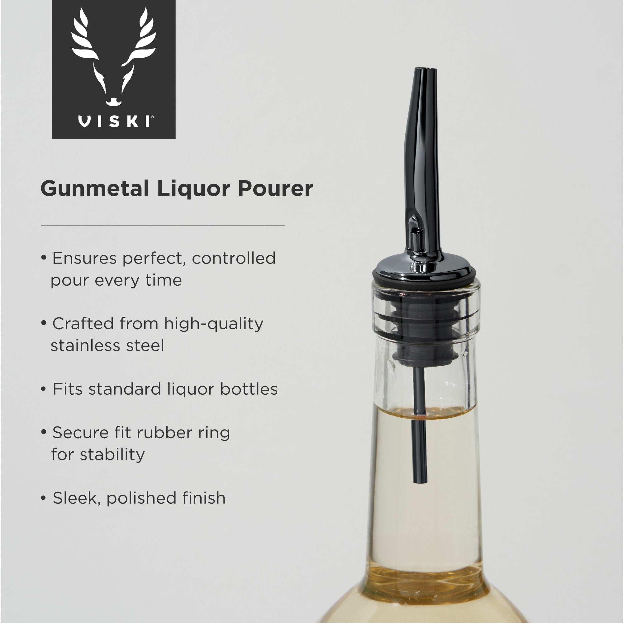 Premium Liquor Pourer with Drip-Free Spout - Fast & Smooth Alcohol Dispenser for Whiskey, Vodka, Tequila & More - Perfect for Home Bars, Parties & Restaurants