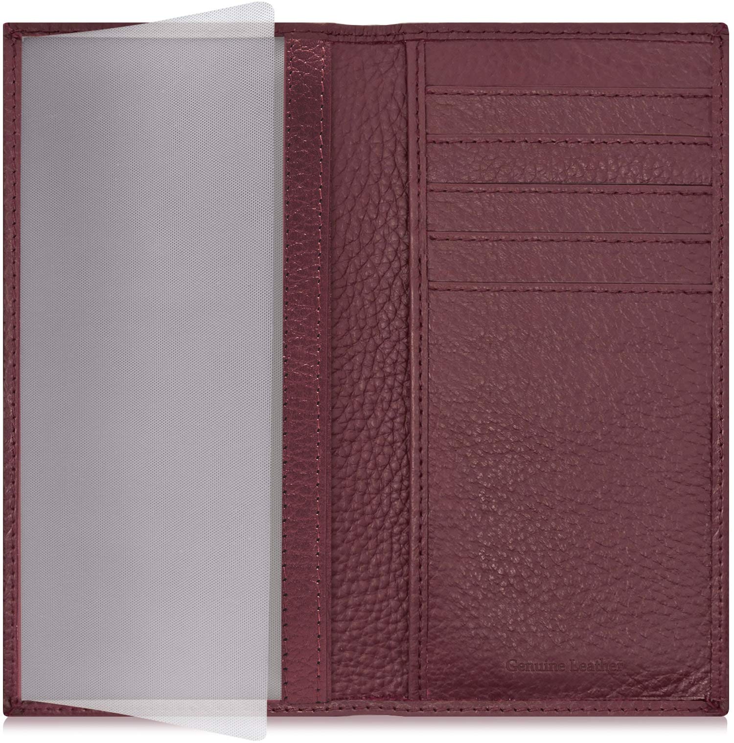 Genuine Leather Checkbook Cover for Women & Men - RFID Blocking Checkbook Holder with Card Slots for Duplicate Checks | Perfect for Organizing Checks, Cards & Cash at Home, Office or Travel