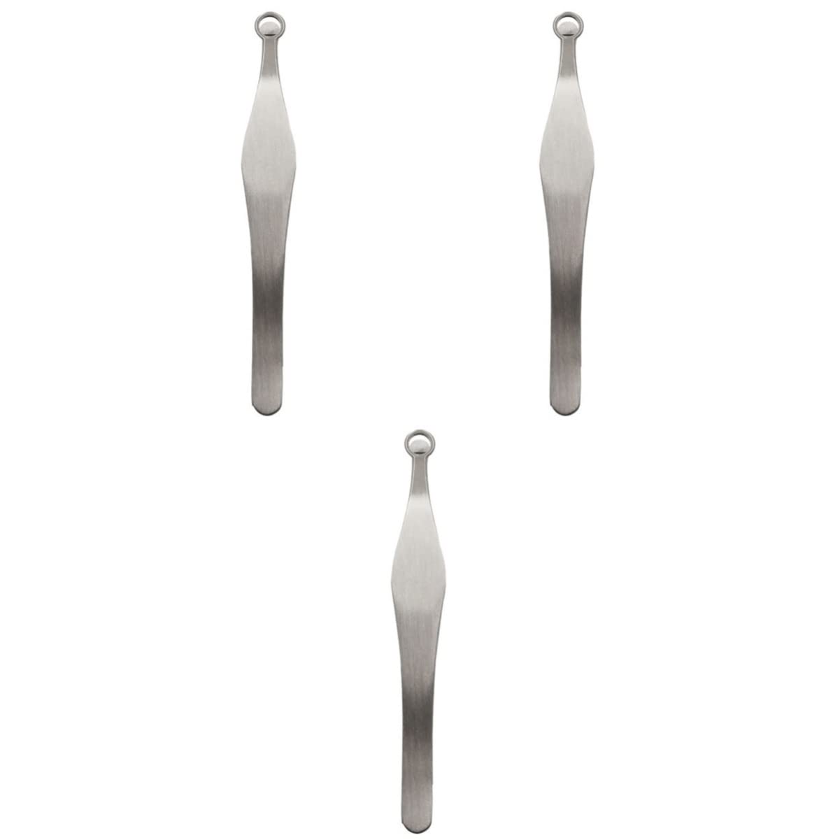 Minkissy 3-Piece Stainless Steel Hair Clips Set - Round Nose Hair Trimmer for Men & Women, Eyelash Tweezers, Beard Grooming Tools | Perfect for Eyebrow Shaping, Facial Hair Trimming & Cosmetic Use