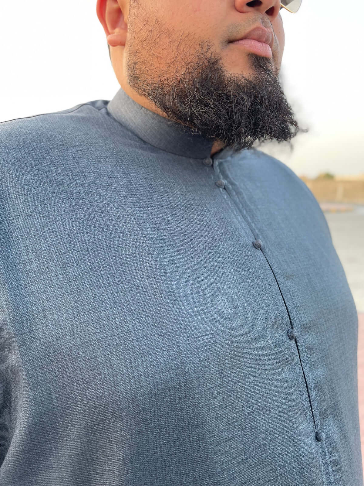 Premium Men's Teal Cashmere Wool Bahraini Thobe - Soft & Luxurious Traditional Arabic Robe for Comfort & Style - Perfect for Weddings, Eid, and Special Occasions