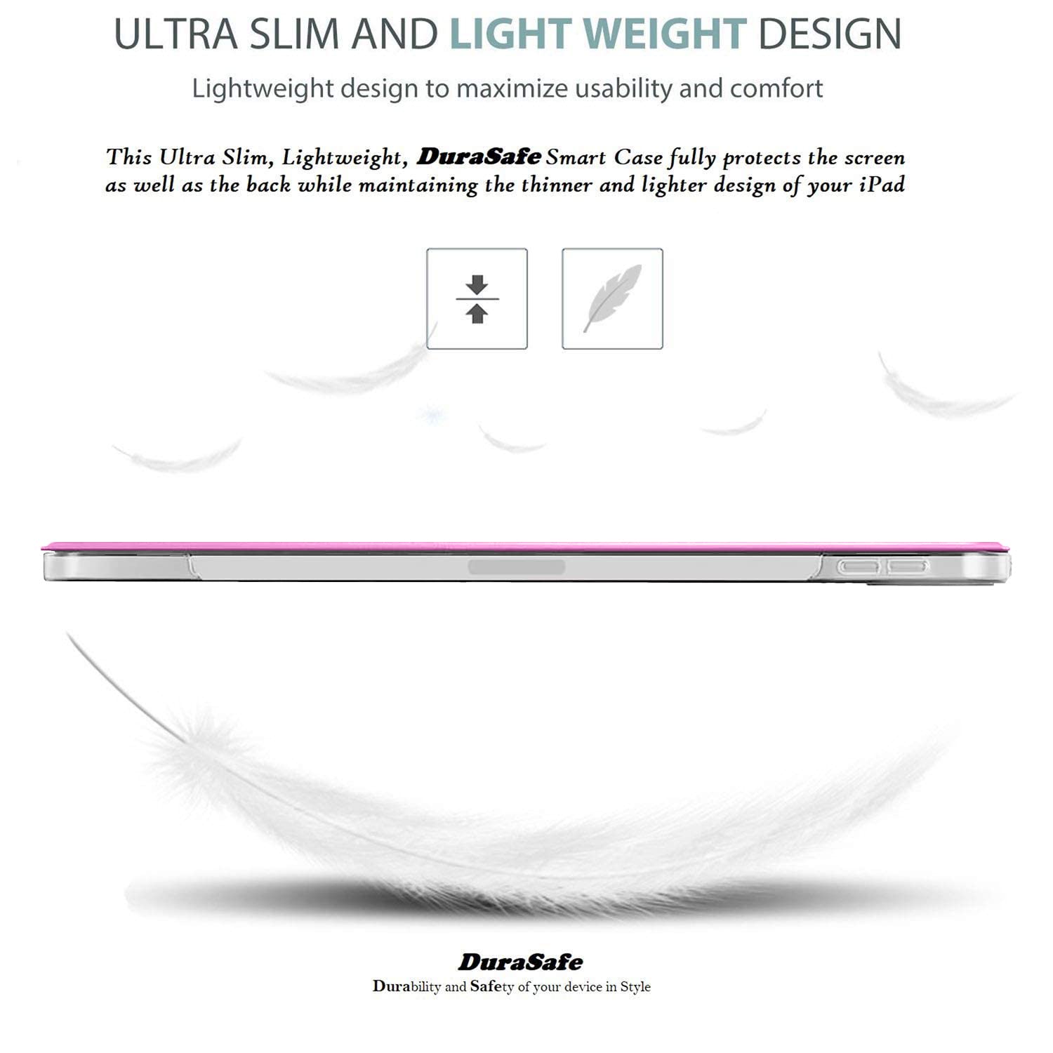DuraSafe Slim Lightweight Protective Case for iPad Pro 11 2nd Generation (2020) - Frosted PC Dual Angle Stand Cover with Front & Back Protection - Light Magenta | Perfect for Work, Travel & Everyday Use