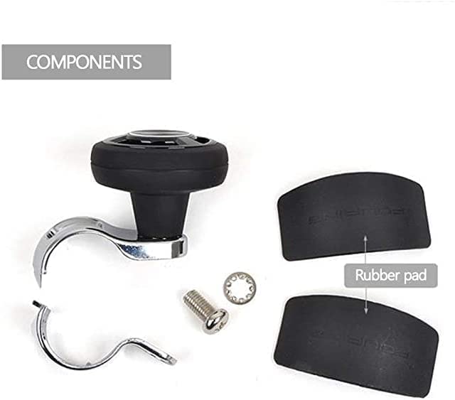 BL Universal Steering Wheel Spinner Knob - Non-Slip ABS with Chrome Plated Finish, Metal Ball Bearing for Easy Installation (Silver Platinum) - Perfect for Truck, Tractor & Disability Driving Assistance