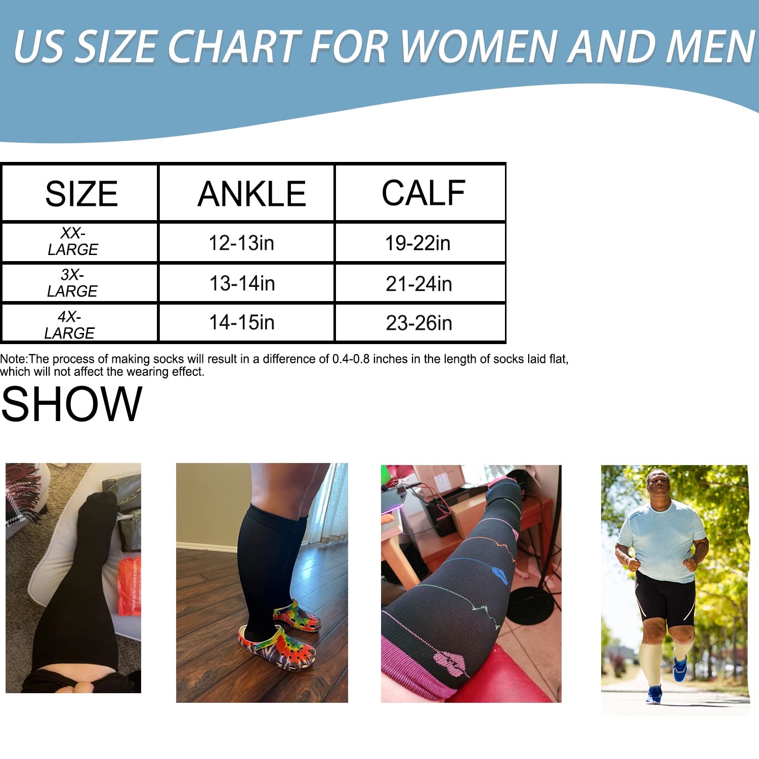 Wide Calf Compression Socks for Women & Men - 15-20 mmHg Knee High Stockings - Plus Size Support for Nurses, Running & Active Lifestyles - Improve Circulation & Reduce Swelling