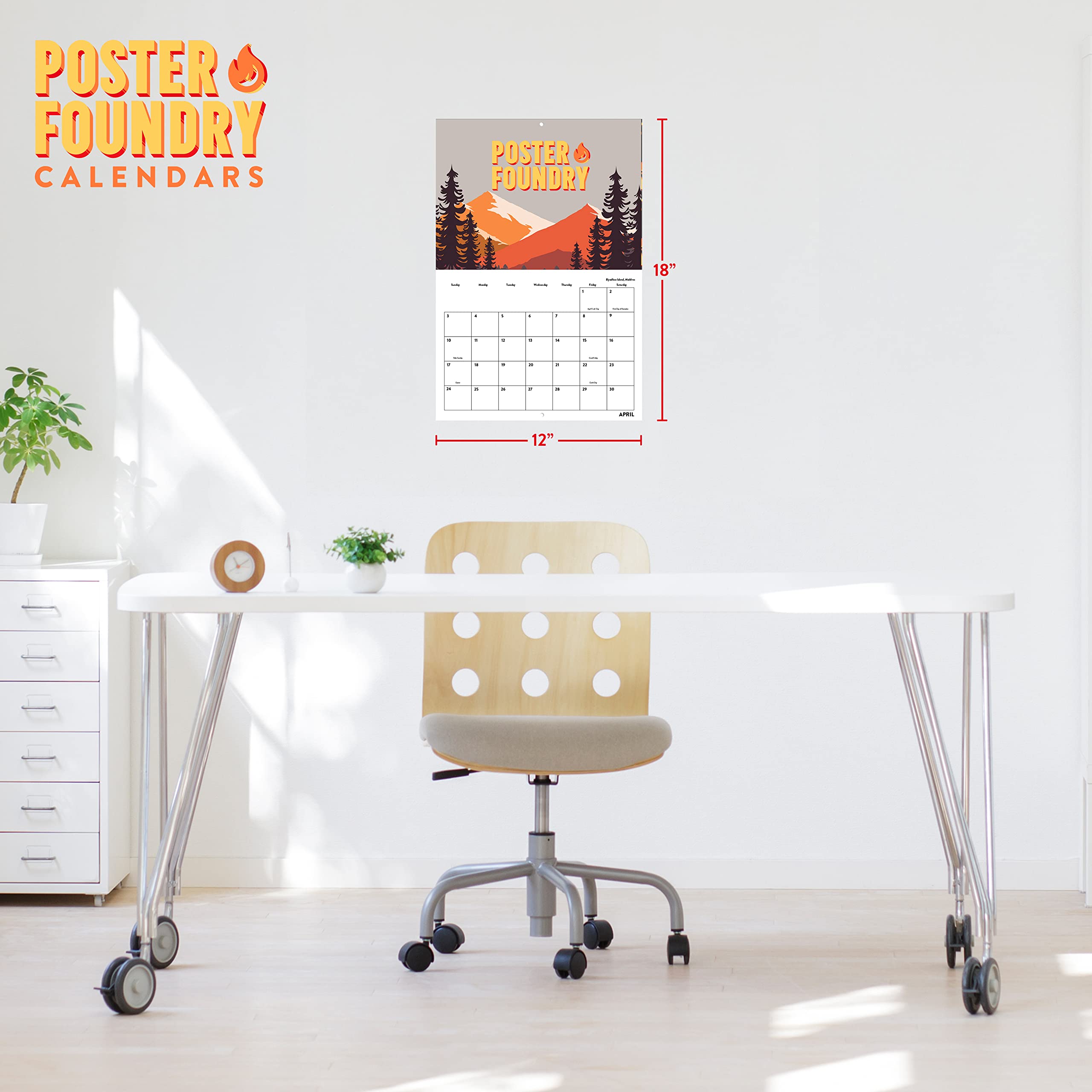 2025 Chicken Hen Rooster Wall Calendar - 12 Month Farm Animal Themed Planner | American Made | Perfect for Kitchen, Barn & Country Home Decor