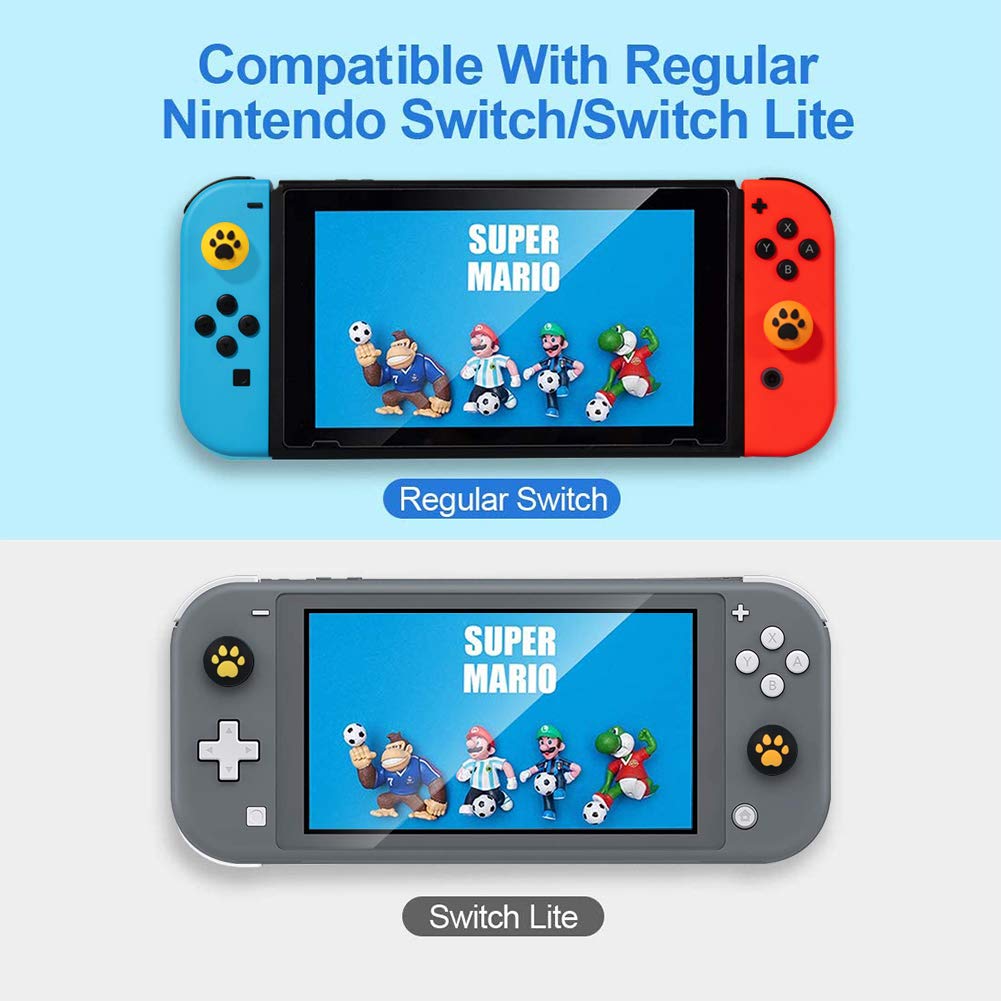 Soft Silicone Cat Claw Thumb Grips for Nintendo Switch & Lite - Comfortable Joystick Caps & Analog Stick Covers for Joy-Con Controllers - Perfect for Gaming, Decorating, and Protecting Your NS Joycon Accessories