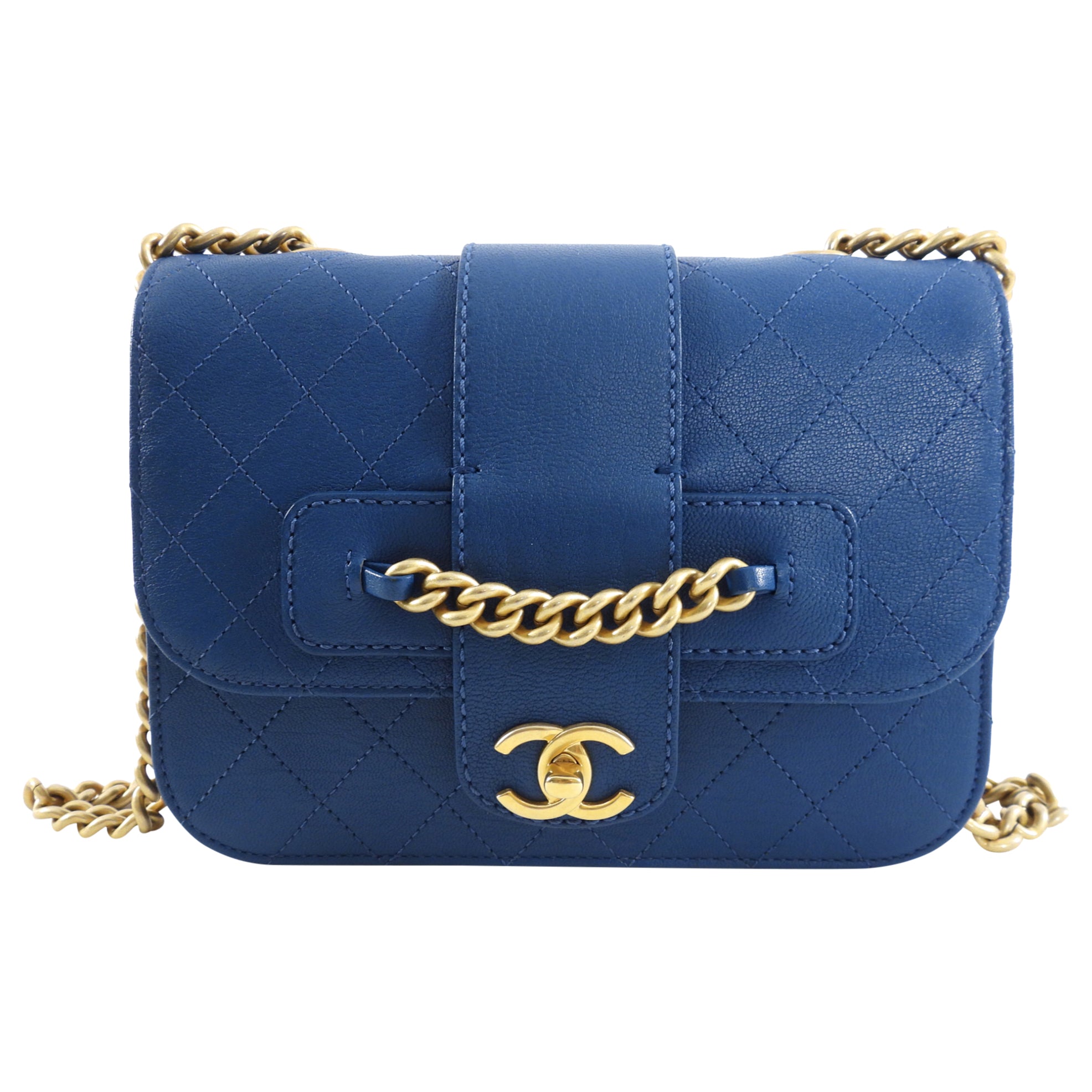 Chanel Dark Teal Blue Quilted Lambskin Leather Chain Shoulder Bag - Luxury Crossbody Purse for Women, Perfect for Evening Parties & Date Nights