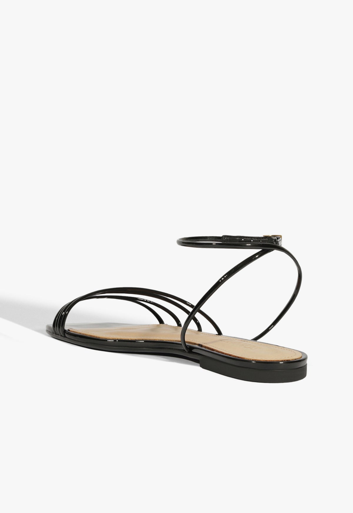Inez Women's Black Leather Flat Sandals - Comfortable Casual Slip-On Shoes for Walking, Travel & Everyday Wear