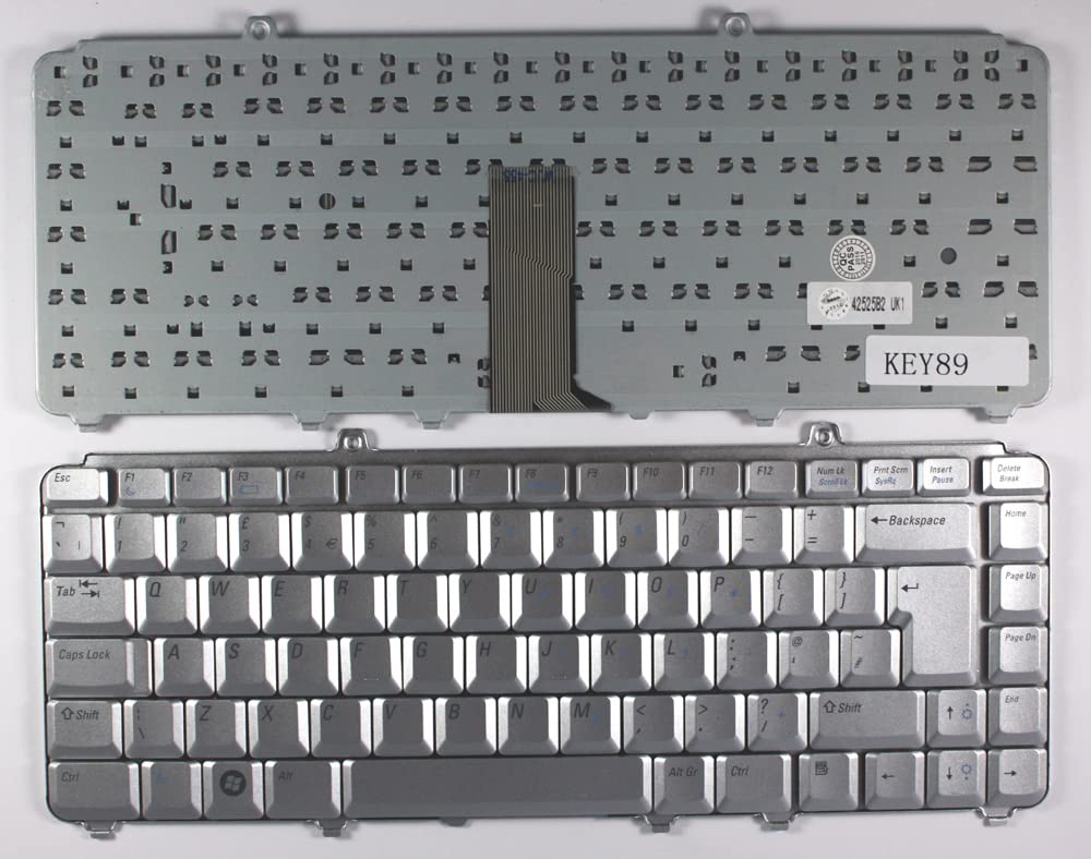 Silver UK Layout Replacement Laptop Keyboard for Dell Inspiron 1520 - Compatible with Dell Laptops - Perfect for Typing, Gaming & Office Work