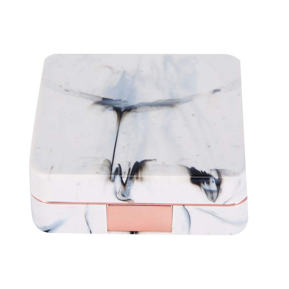 **Winnfy Golden Marble Contact Lens Case - Portable Square Mirror Surface for Soaking & Storage | Travel-Friendly Eyeglass Holder for Daily Use & Travel**