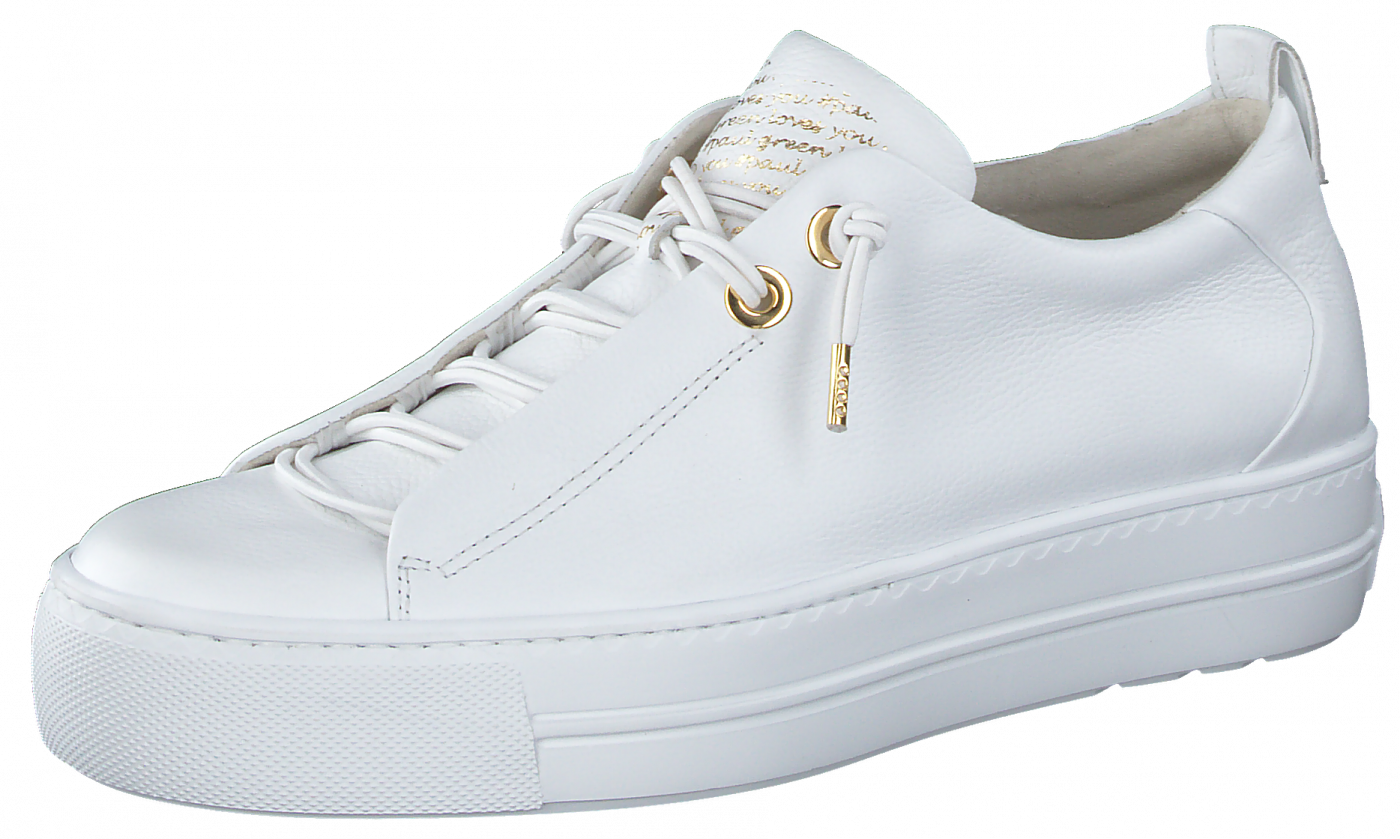 PAUL GREEN 5017 Women's White Leather Sneakers - Comfortable & Stylish Casual Shoes for Walking, Work & Everyday Wear
